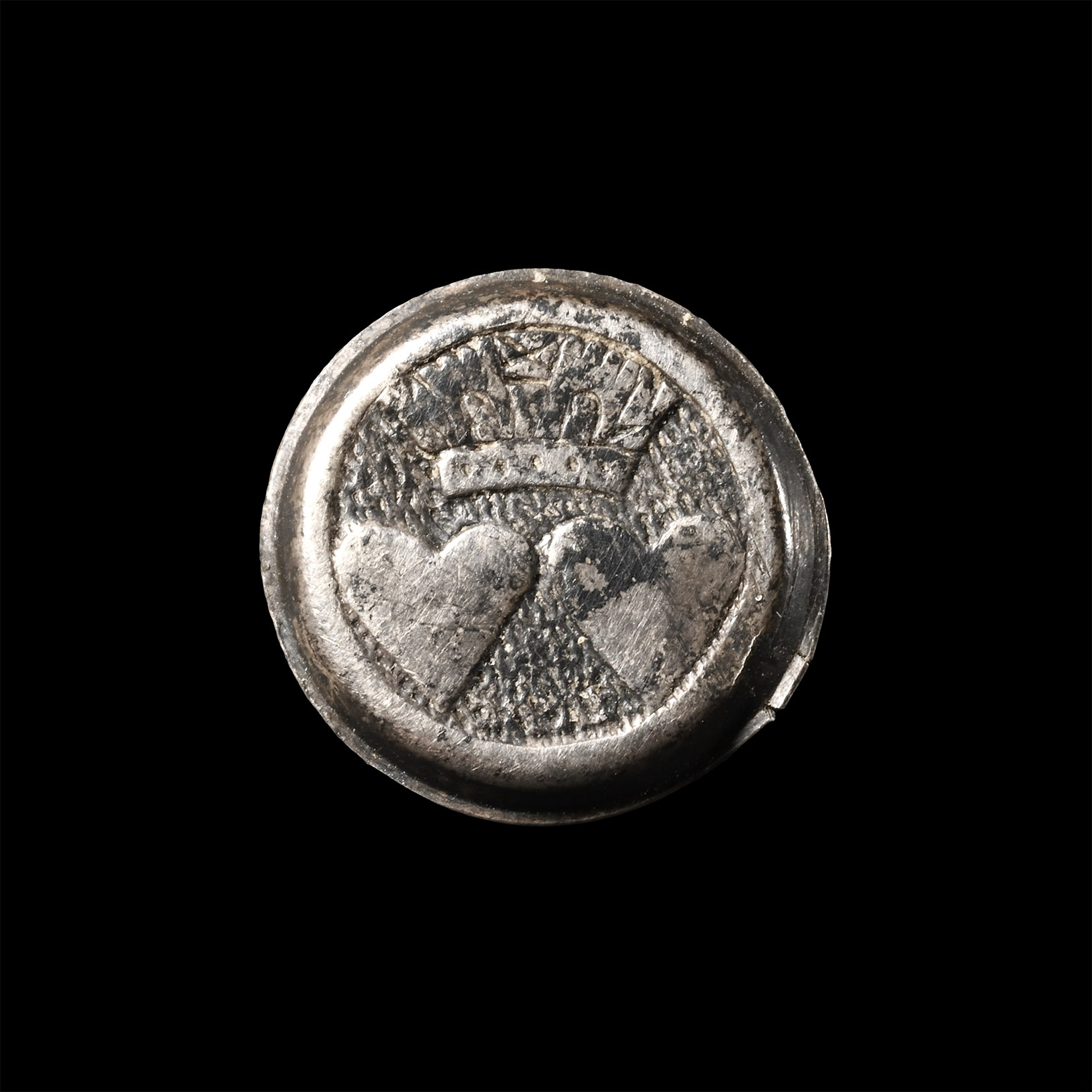 Stuart Period Silver Crowned Double Heart Cufflink