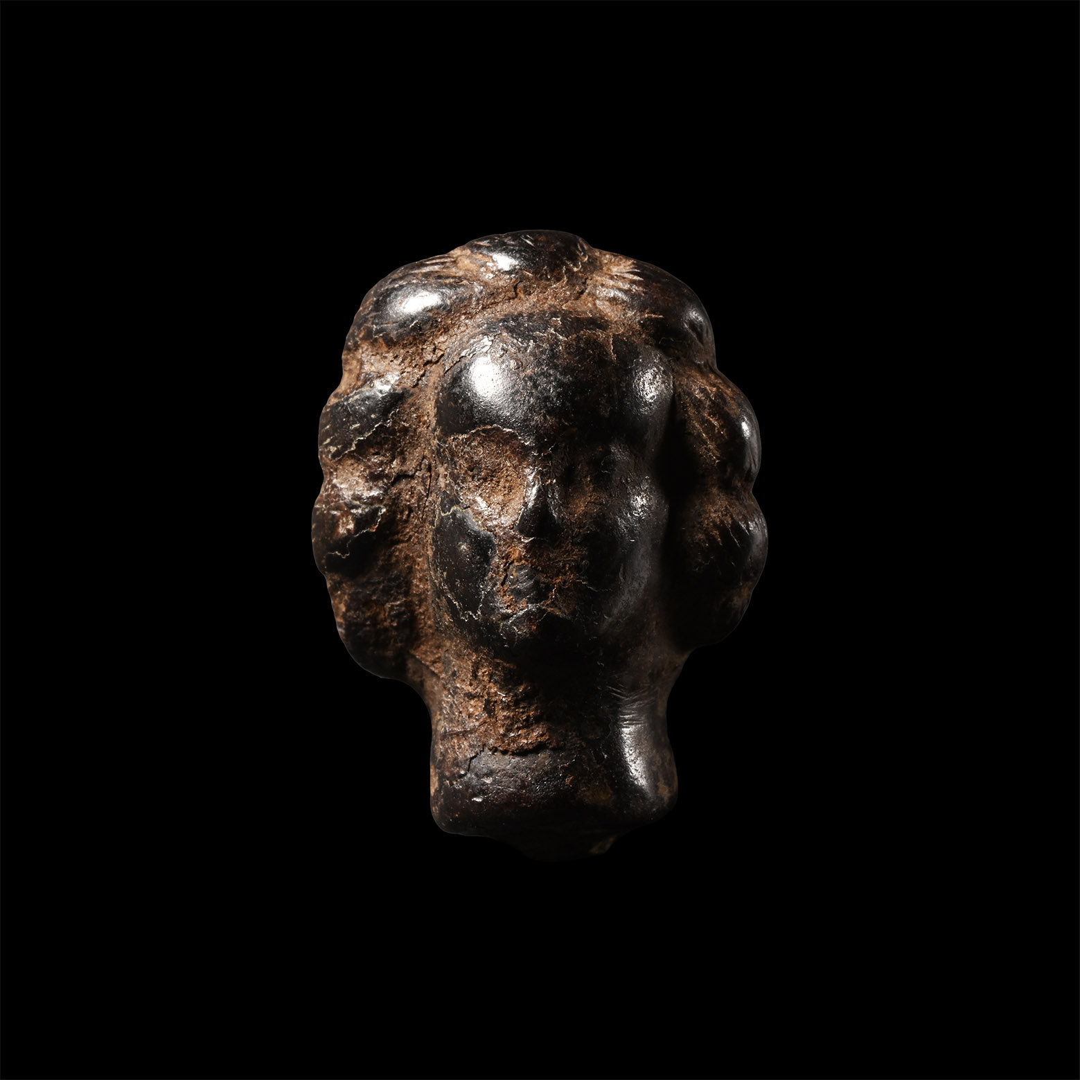 Post Medieval Bronze Knife Handle in the Form of a Bust