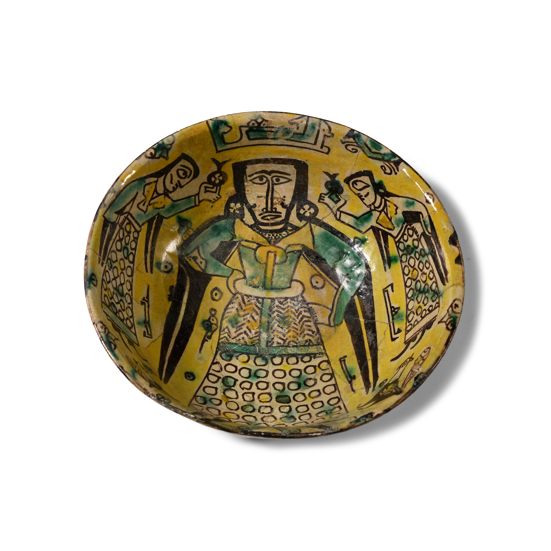 Nishapur Style Buff Ware Bowl with Figure