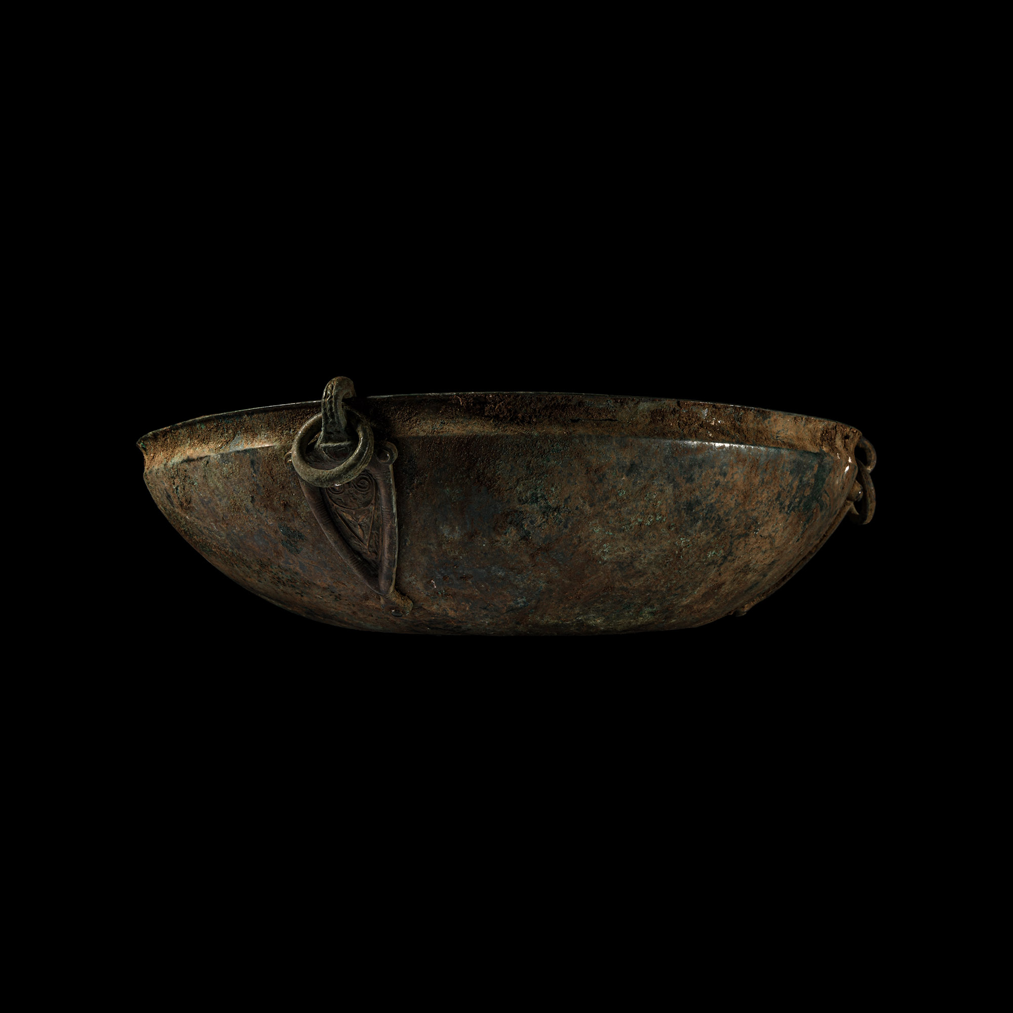 The High-Status 'Ryedale' Anglo-Saxon Bronze Hanging Bowl Complete with all Four Chip-Carved Mounts