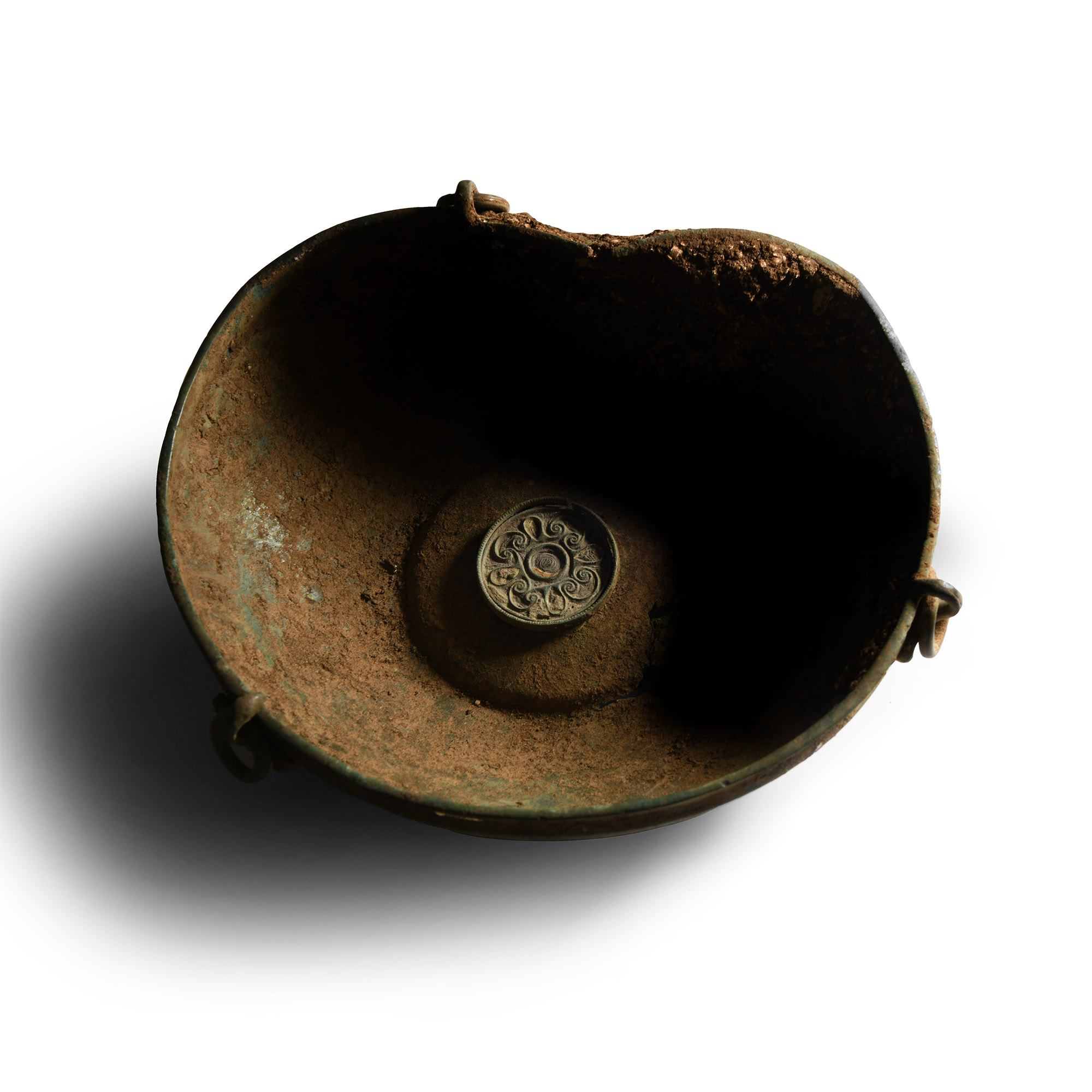 The High-Status 'Ryedale' Anglo-Saxon Bronze Hanging Bowl Complete with all Four Chip-Carved Mounts