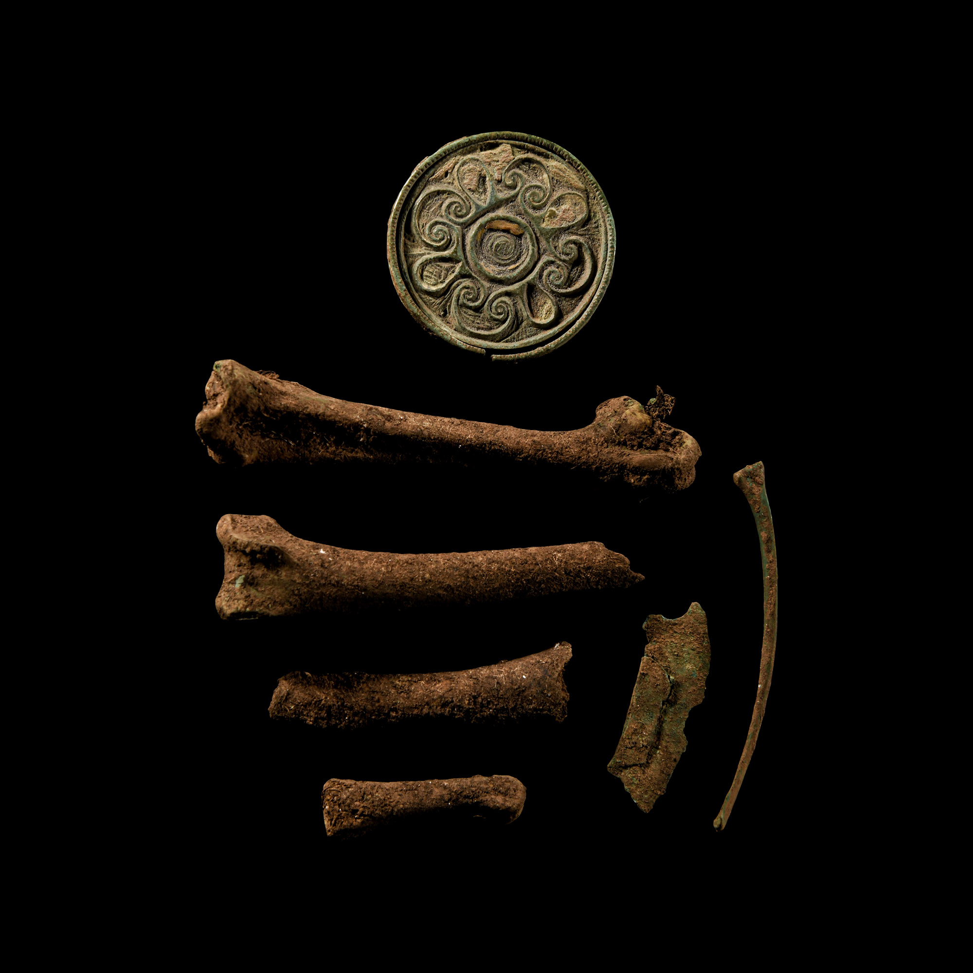 The High-Status 'Ryedale' Anglo-Saxon Bronze Hanging Bowl Complete with all Four Chip-Carved Mounts
