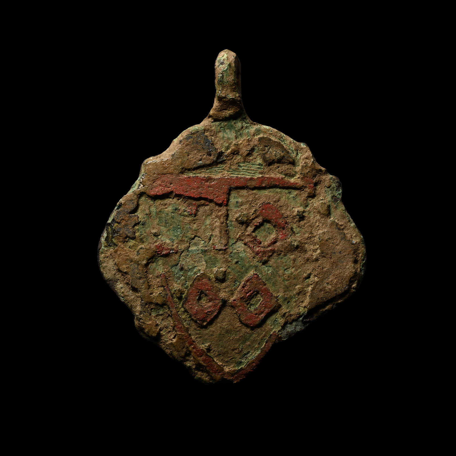 Medieval Knight's Enamelled Bronze 'Borchoven Family' Heraldic Horse Harness Pendant