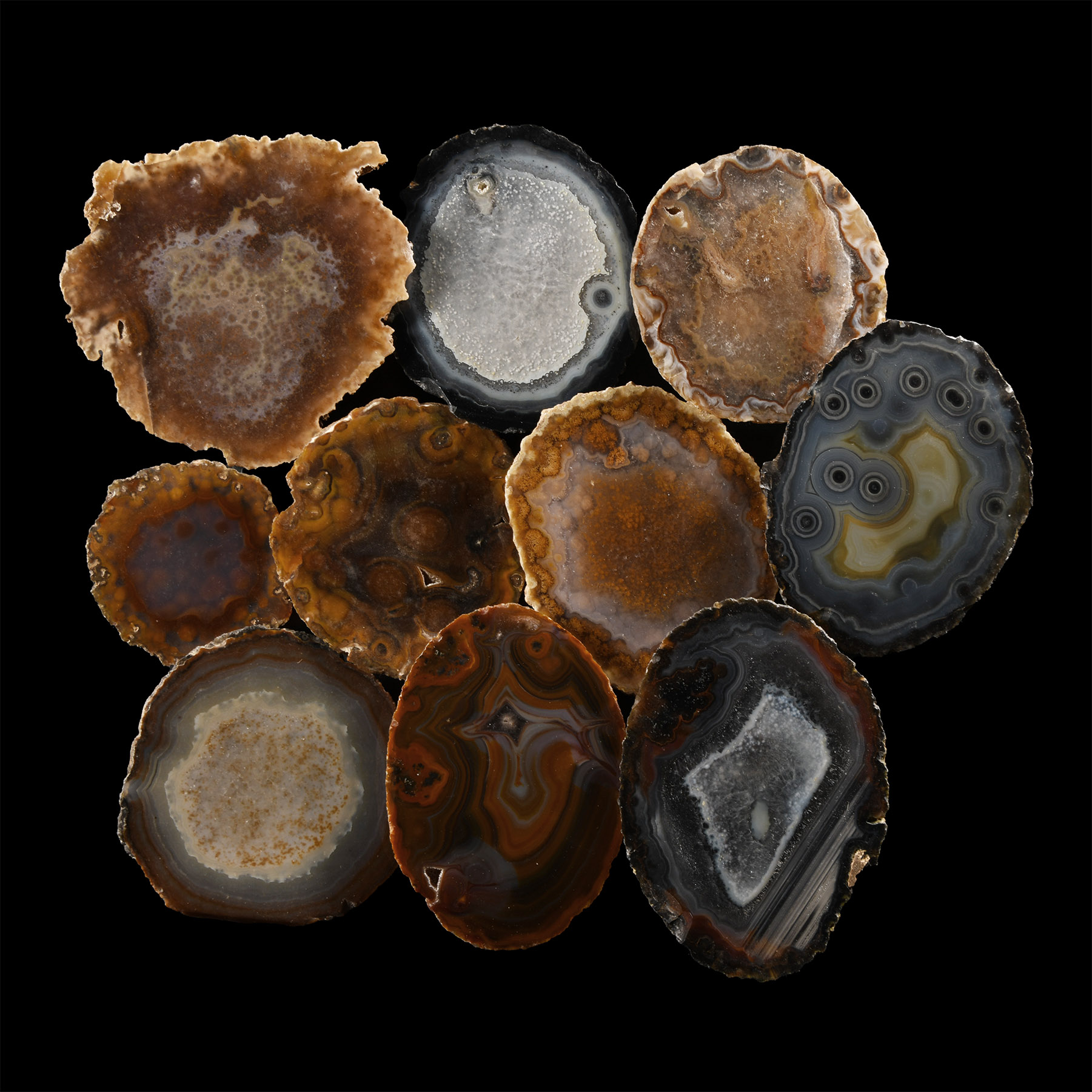 Natural History - Cut and Polished Agate Crystal Geode End Group [10]