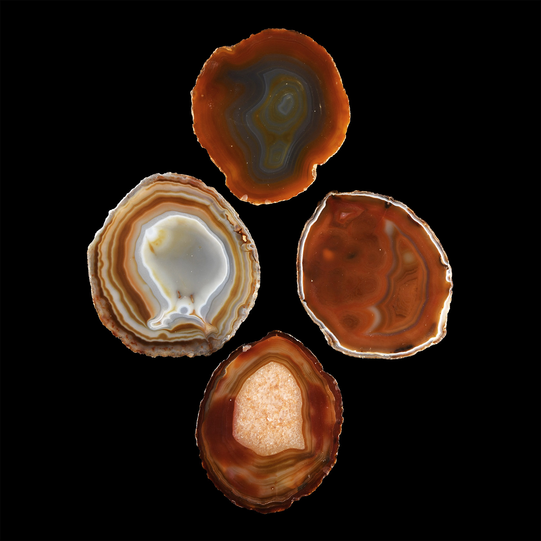 Natural History - Mixed Cut and Polished Agate Crystal Geode End Group [4]
