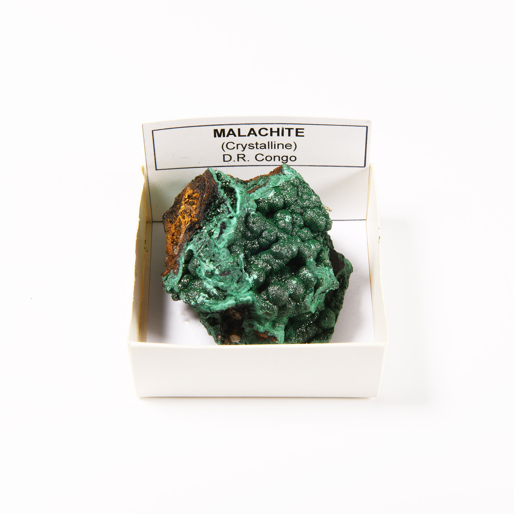 Natural History - Boxed Crystalline Malachite Specimen