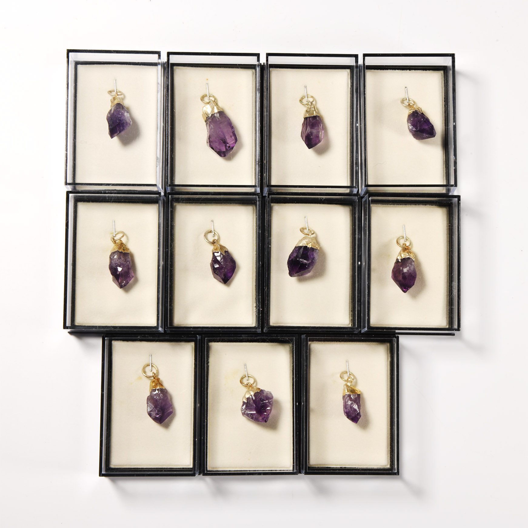 Natural History - Boxed Amethyst Crystal Pendant Group [11]