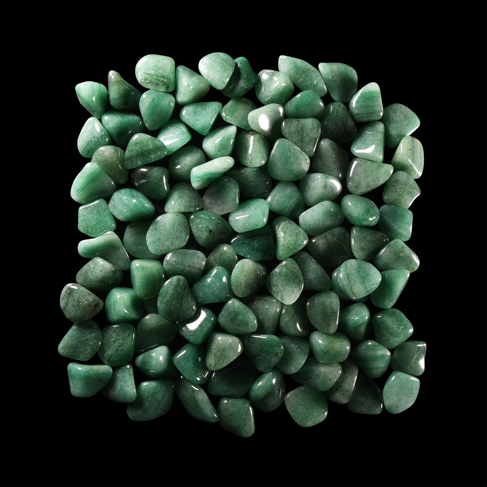 Natural History - Polished Aventurine Quartz Crystal Pebble Group [100]