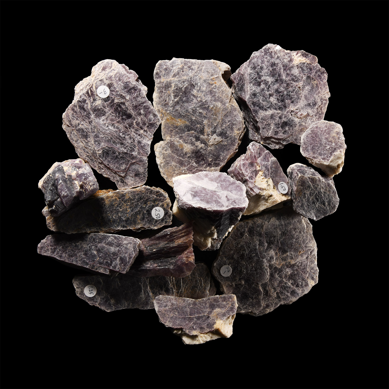 Natural History - Group of Large Lilac Mica Mineral Samples [14]