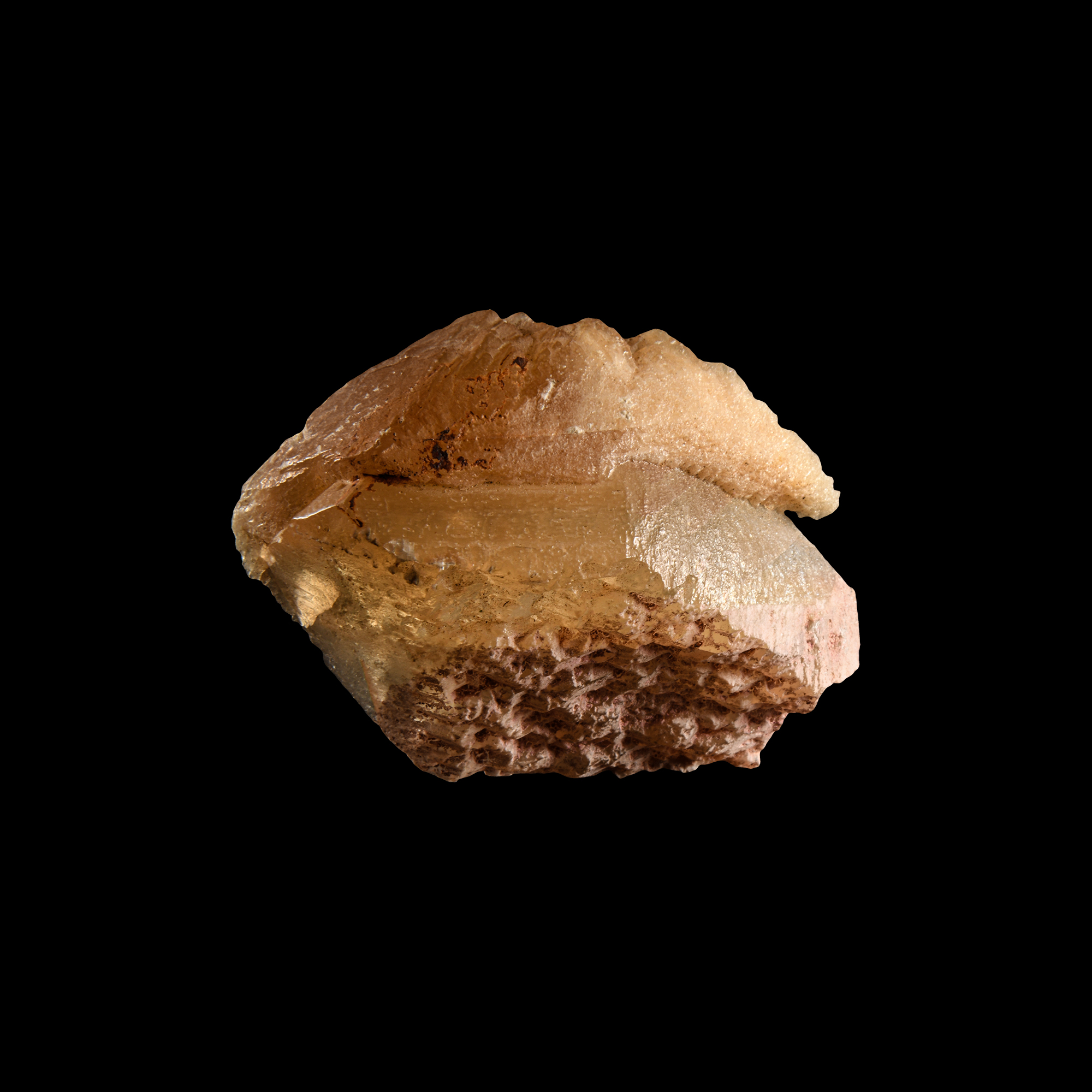 Natural History - Boxed Historic Yellow Calcite Mineral Specimen