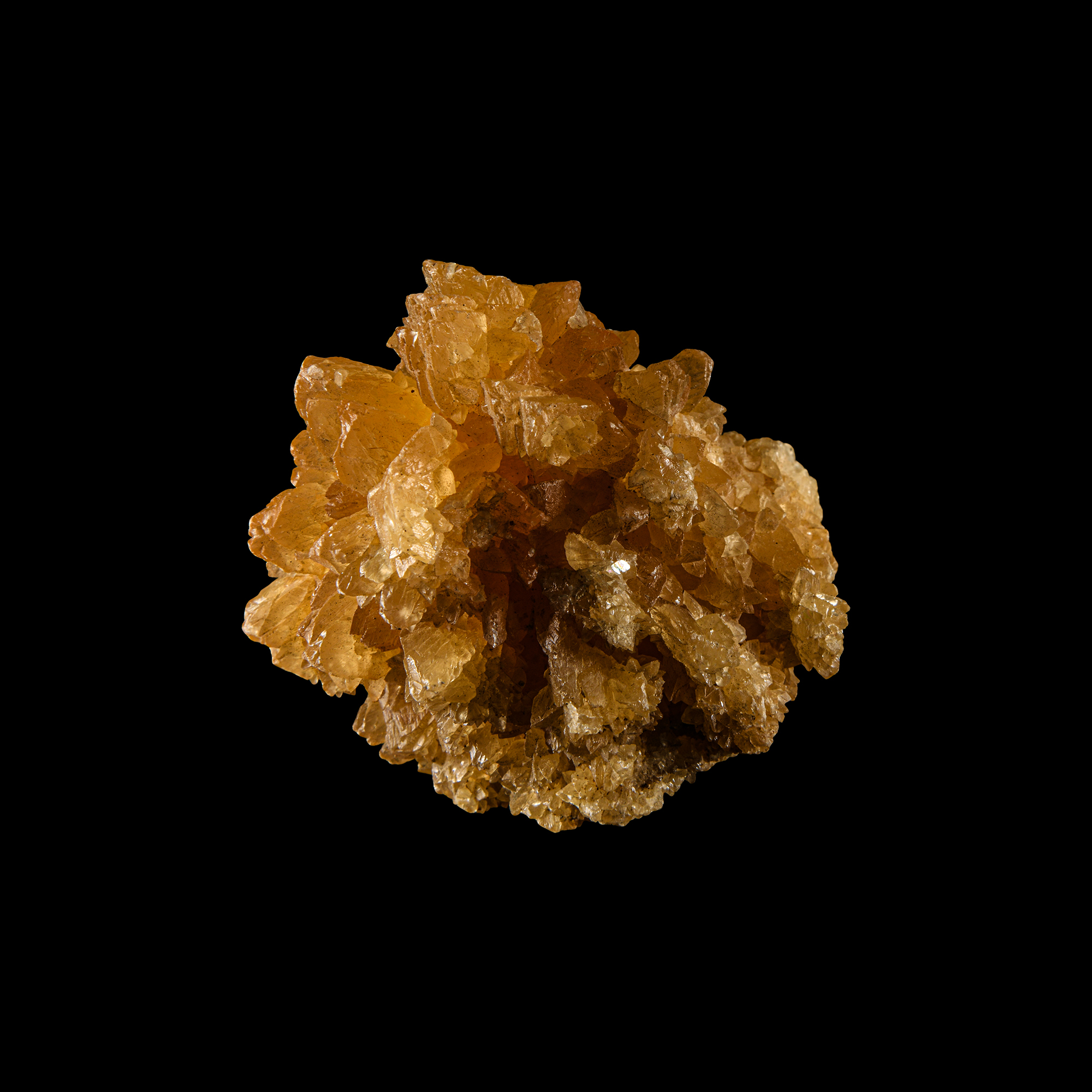 Natural History - Boxed Historic Yellow Calcite Crystal Flower