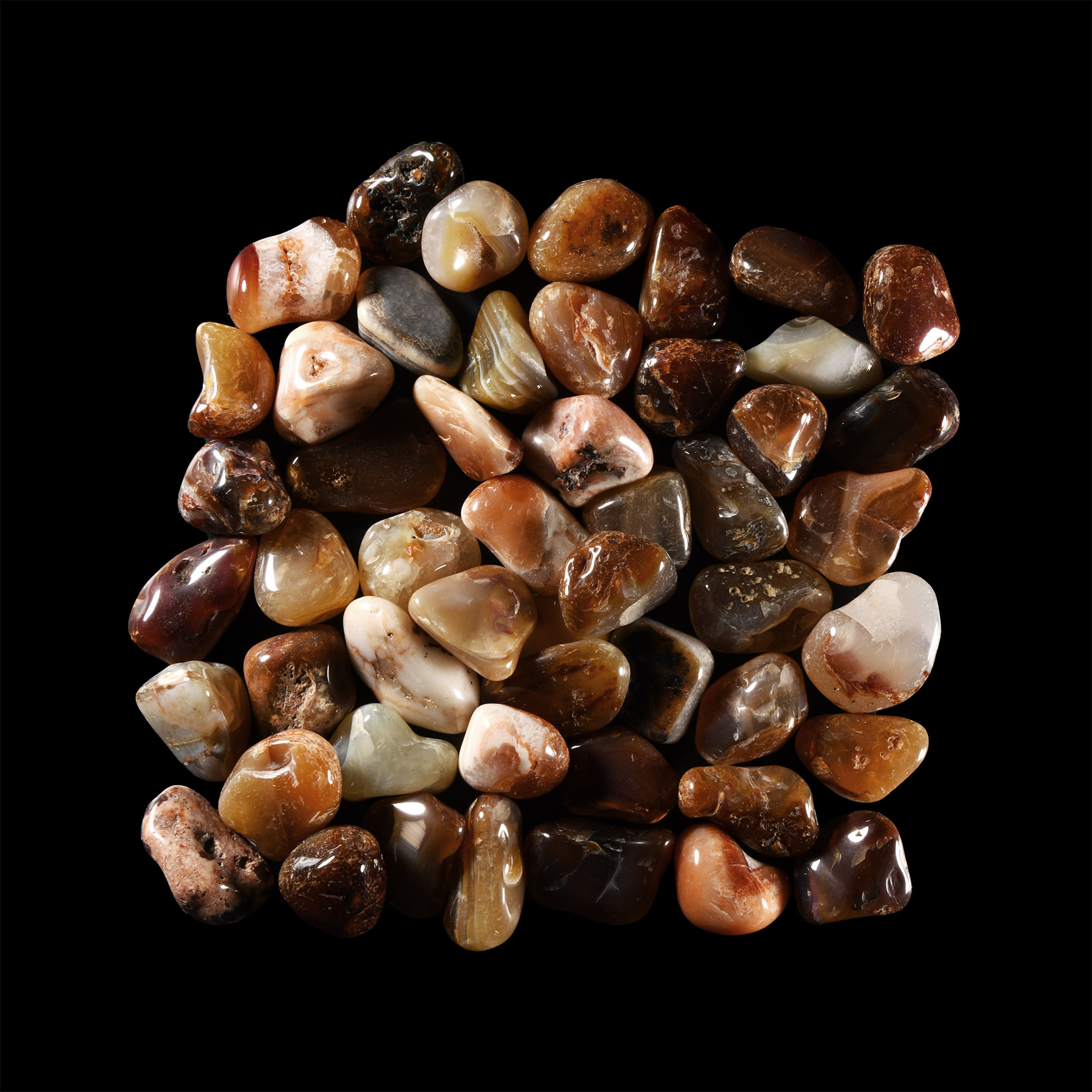 Natural History - Polished Banded Agate Pebble Group [50]