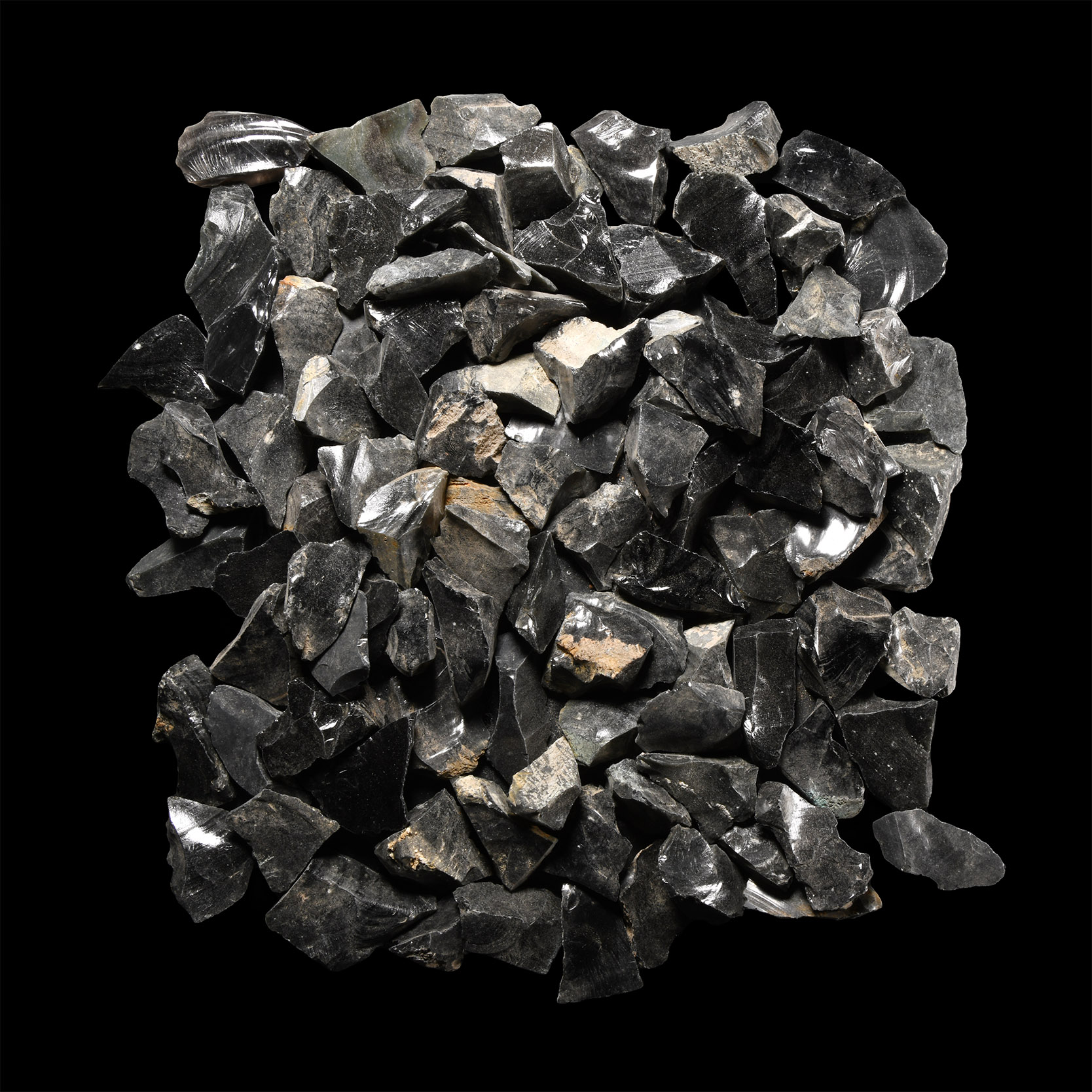 Natural History - Black Natural Obsidian Glass Specimen Group [100]