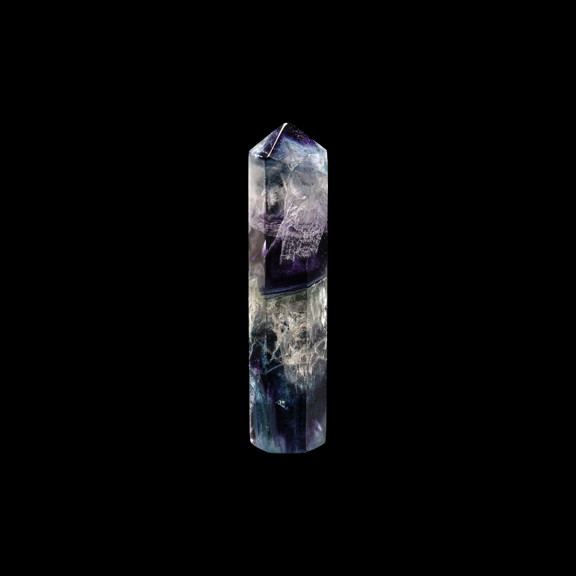 Natural History - Cut & Polished Banded Fluorite Healing Wand