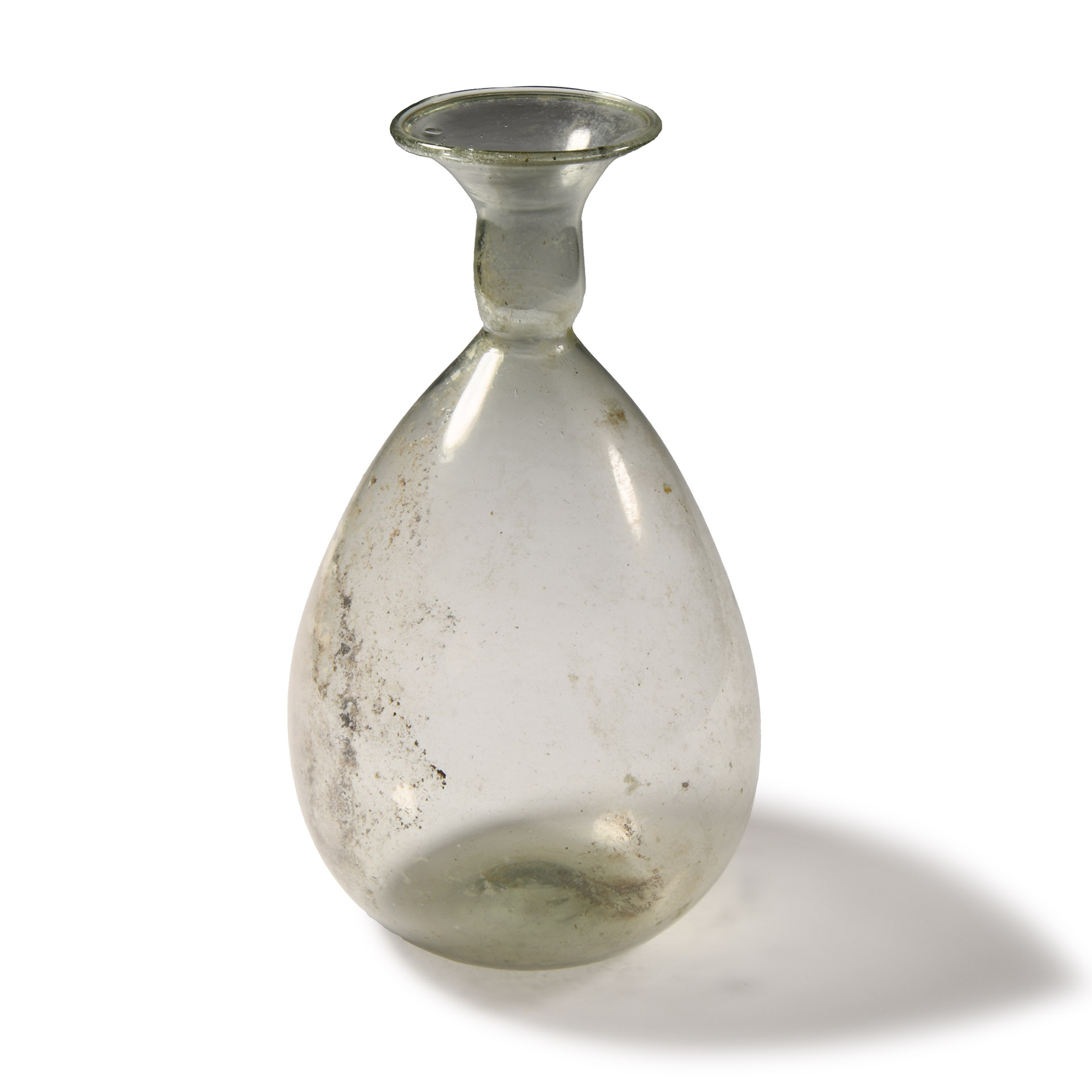 Large Transparent Roman Glass Bottle