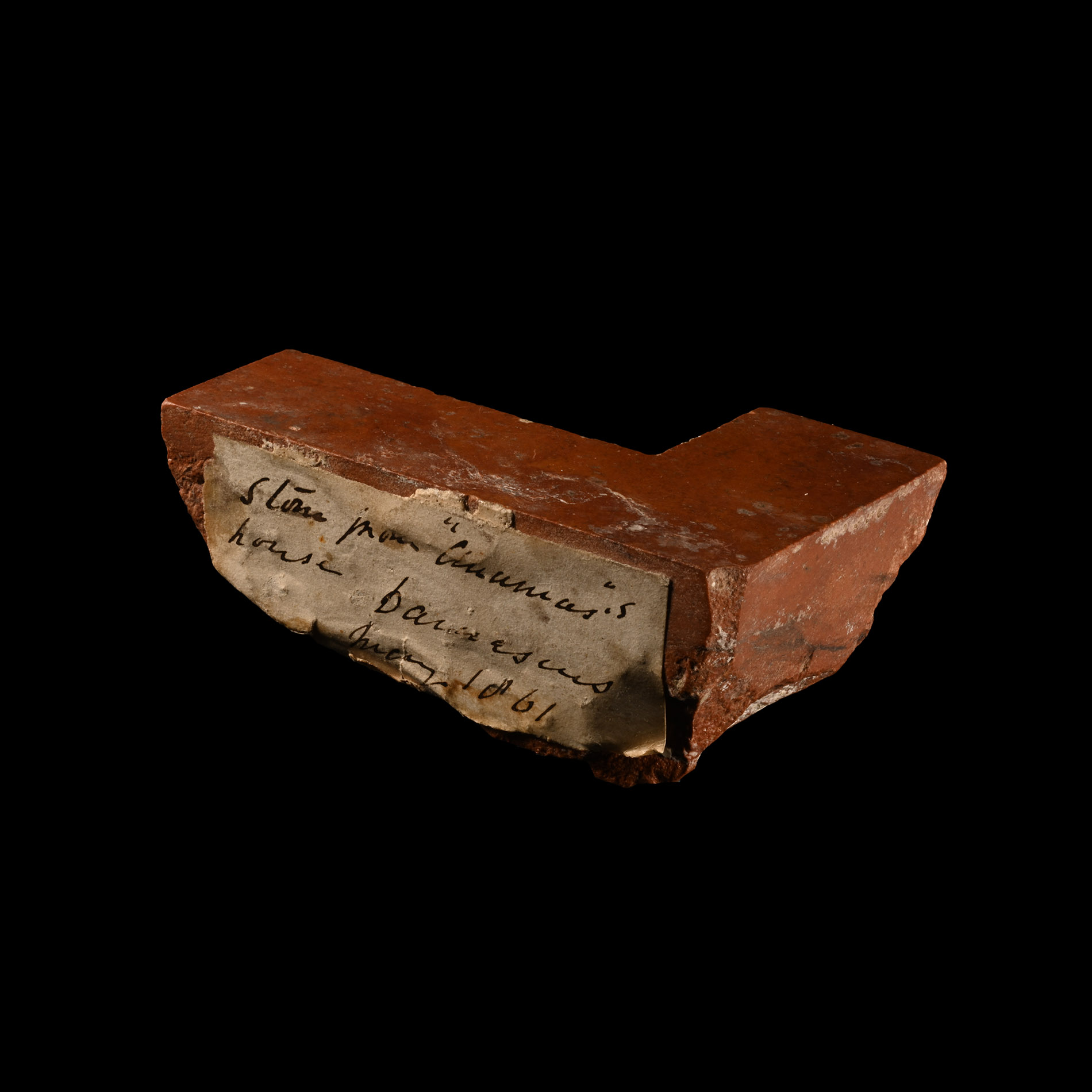 Byzantine Red Marble Fragment from the House of Ananias in Damascus