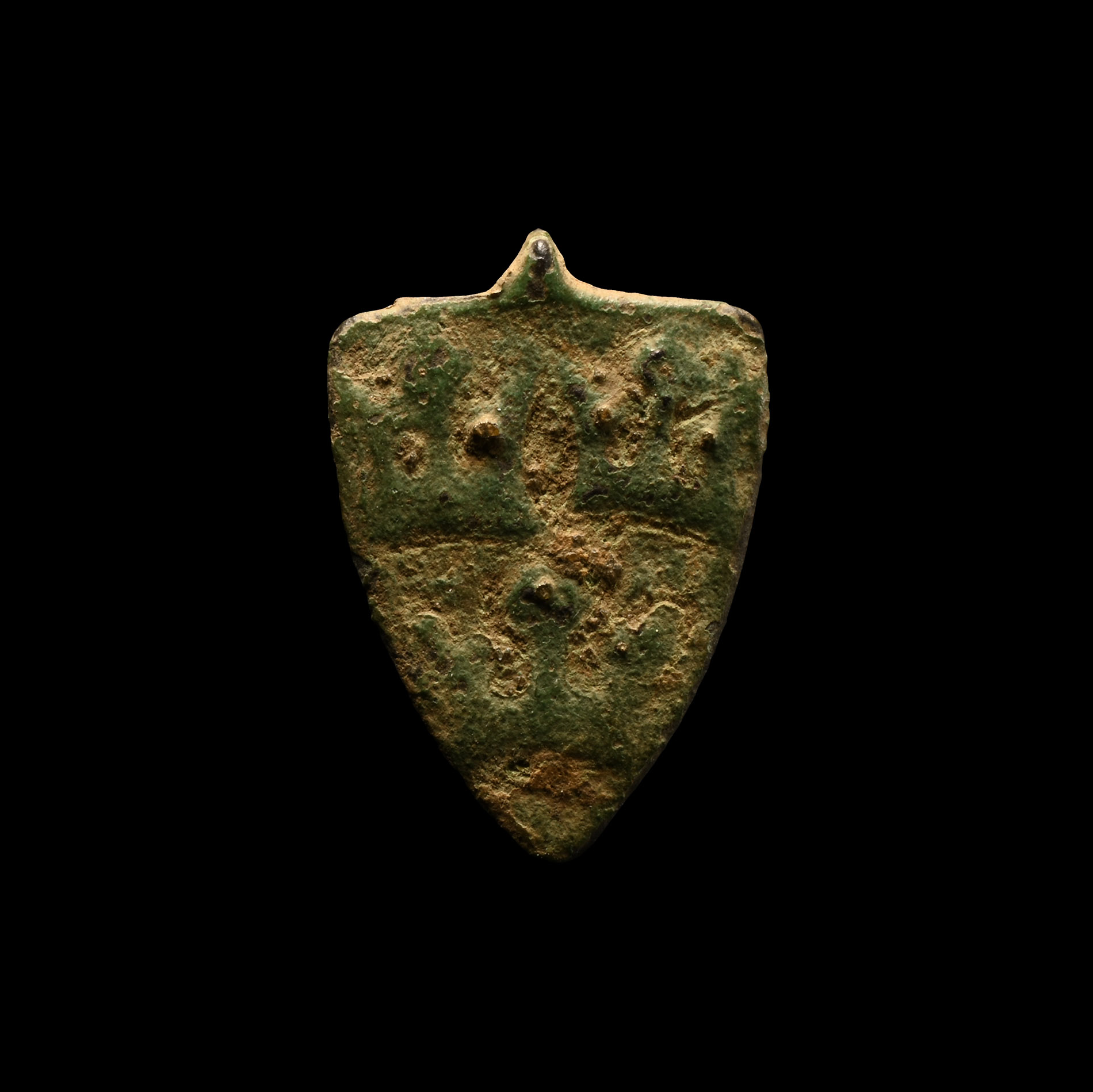 Medieval Bronze Knight's Heraldic Horse Harness Pendant with Three Crowns