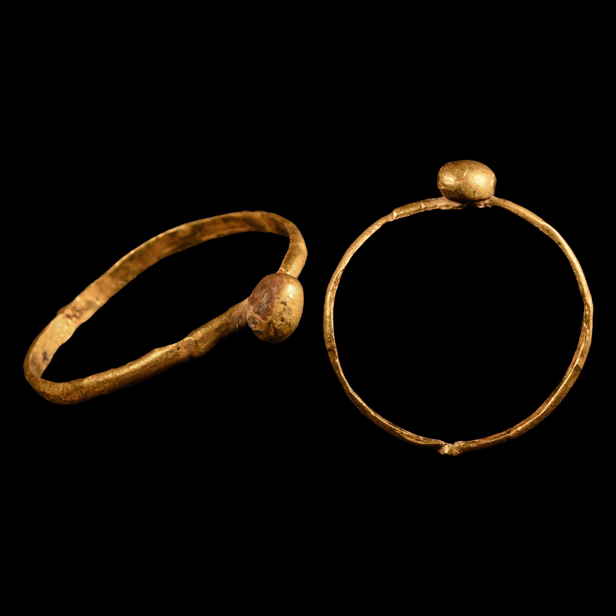 Medieval Gold Ring with Button Bezel