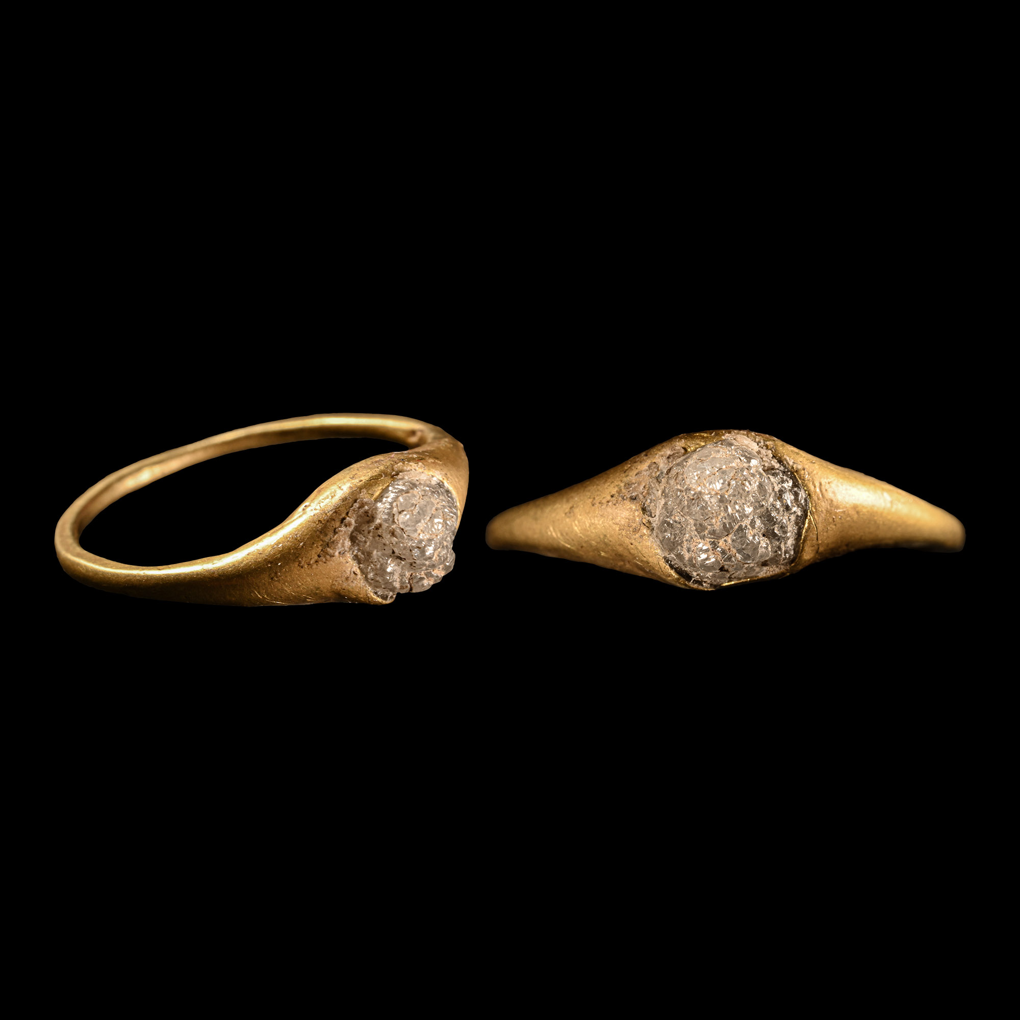 Medieval Gold Ring with Natural Diamond