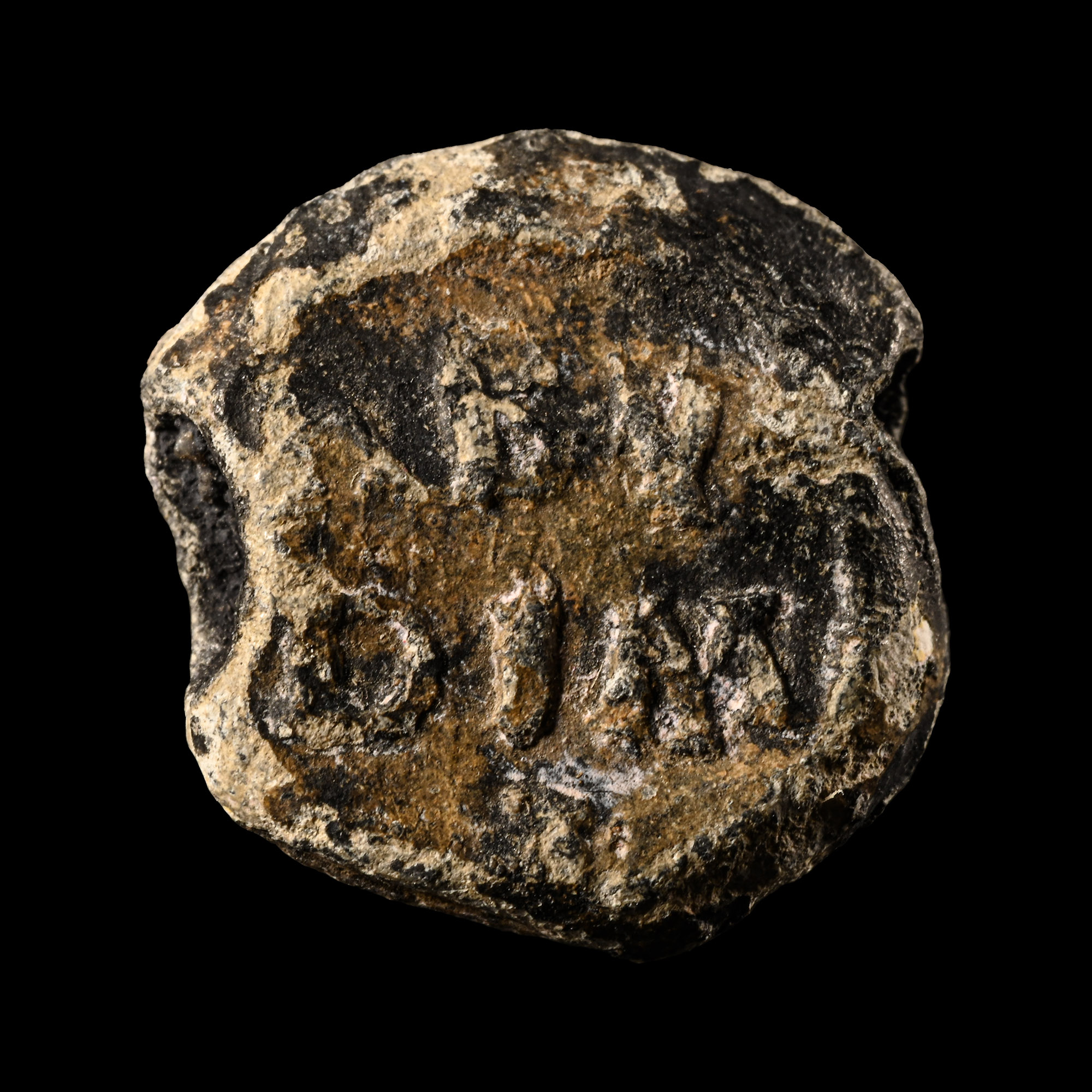 Jewish Lead Sealing with Menorah