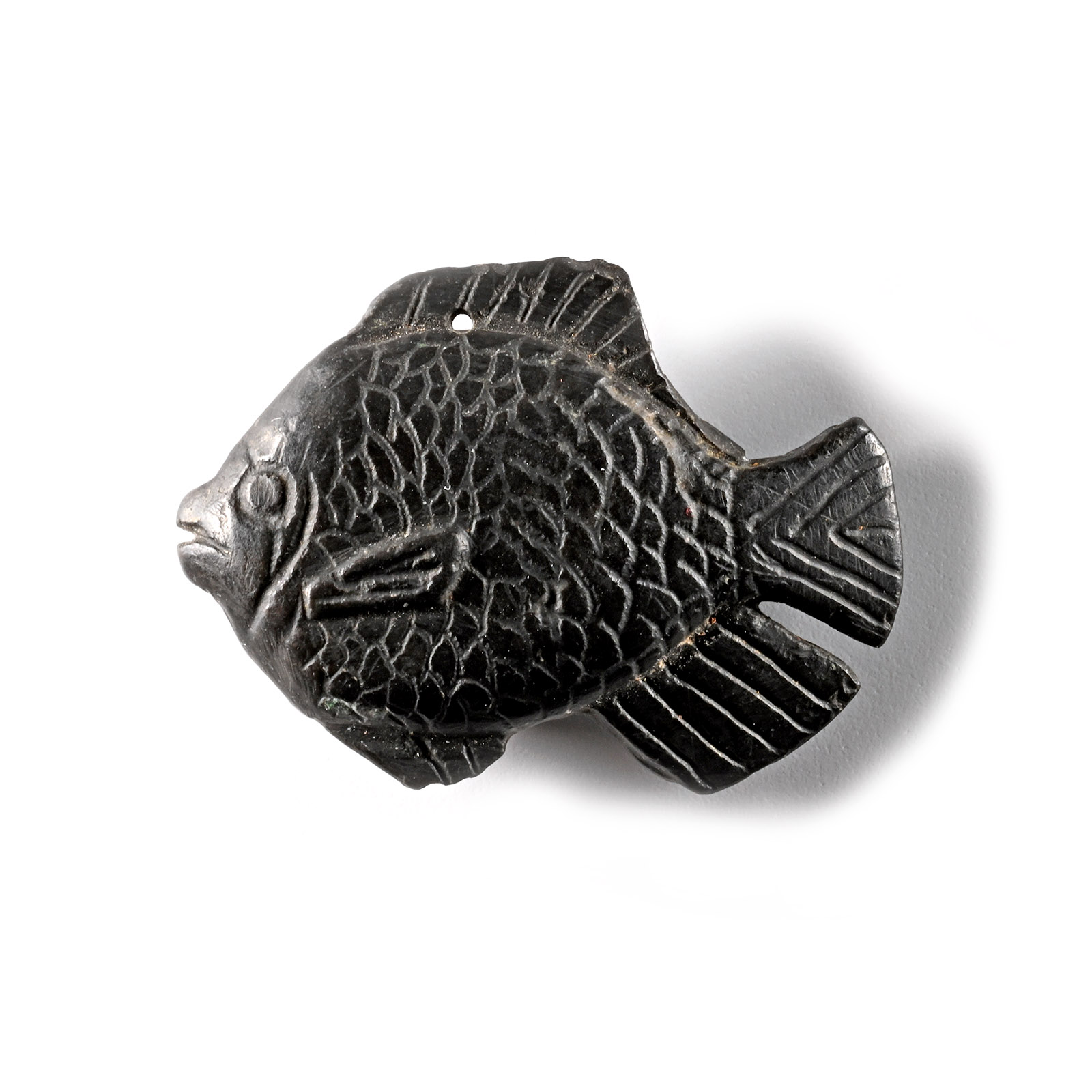 Western Asiatic Black Stone Fish Amulet