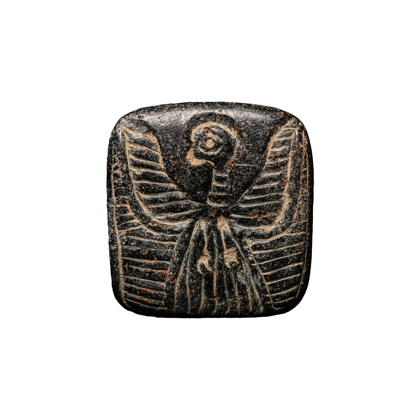 Bactrian Bifacial Stone Amulet with Bird and Lion