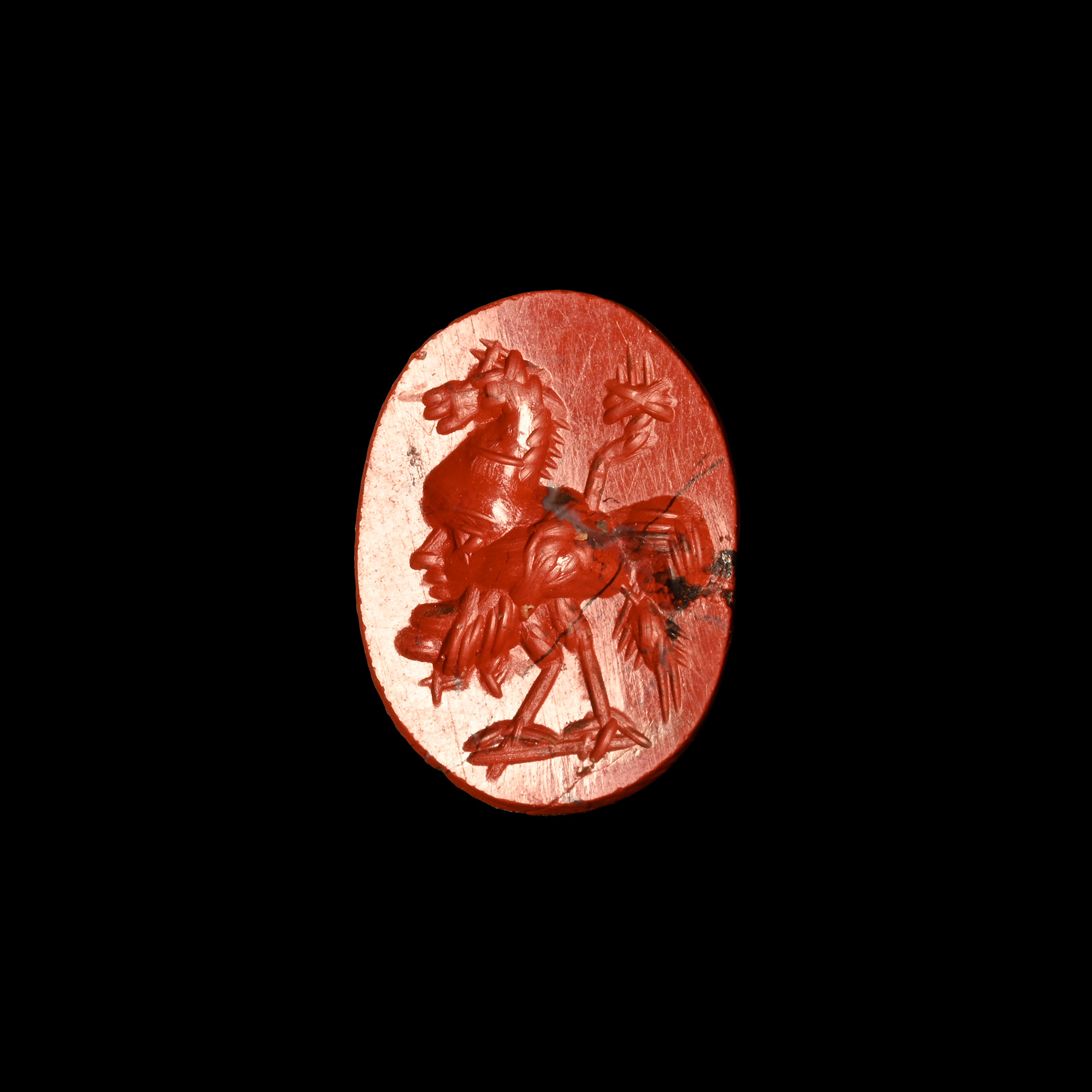 Roman Red Jasper Gemstone with Gryllos