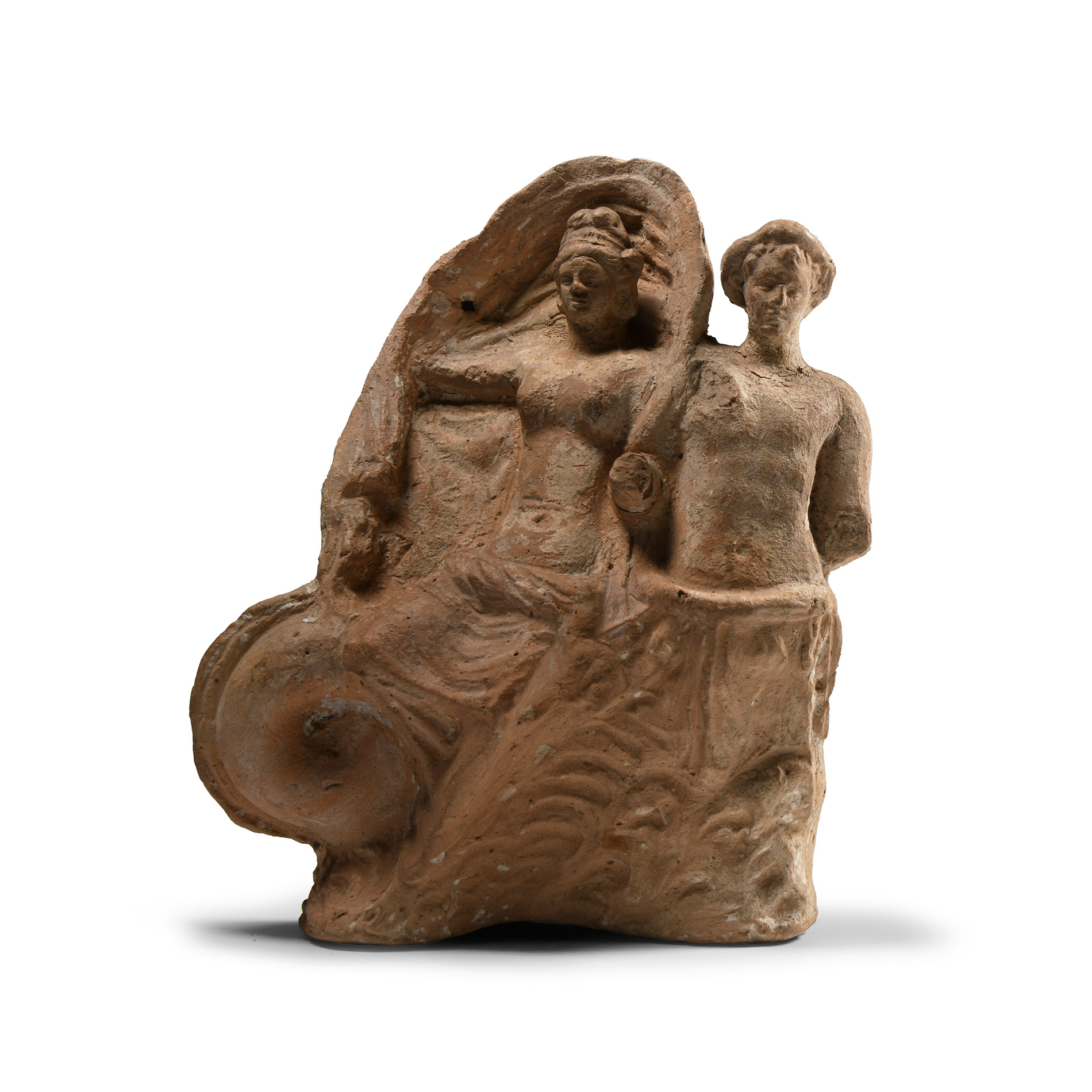 Greek Terracotta Venus and Triton Group