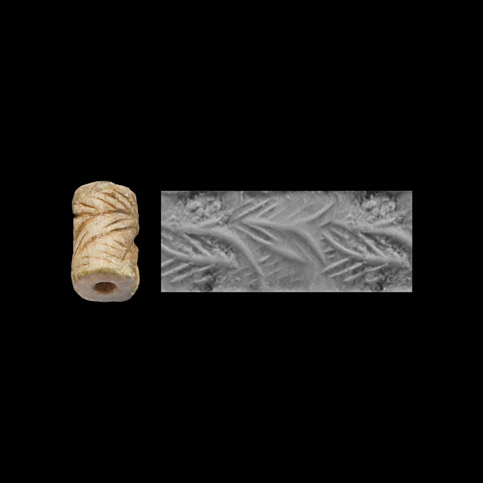Western Asiatic Stone Cylinder Seal with Abstract Design