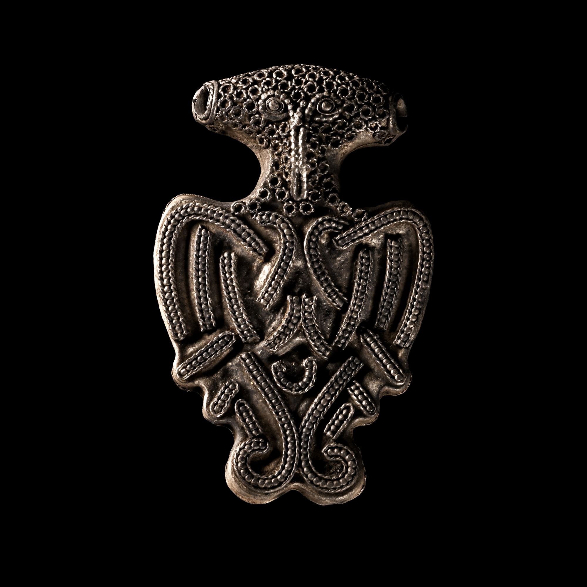 Viking Age Silver Facing Bird Pendant