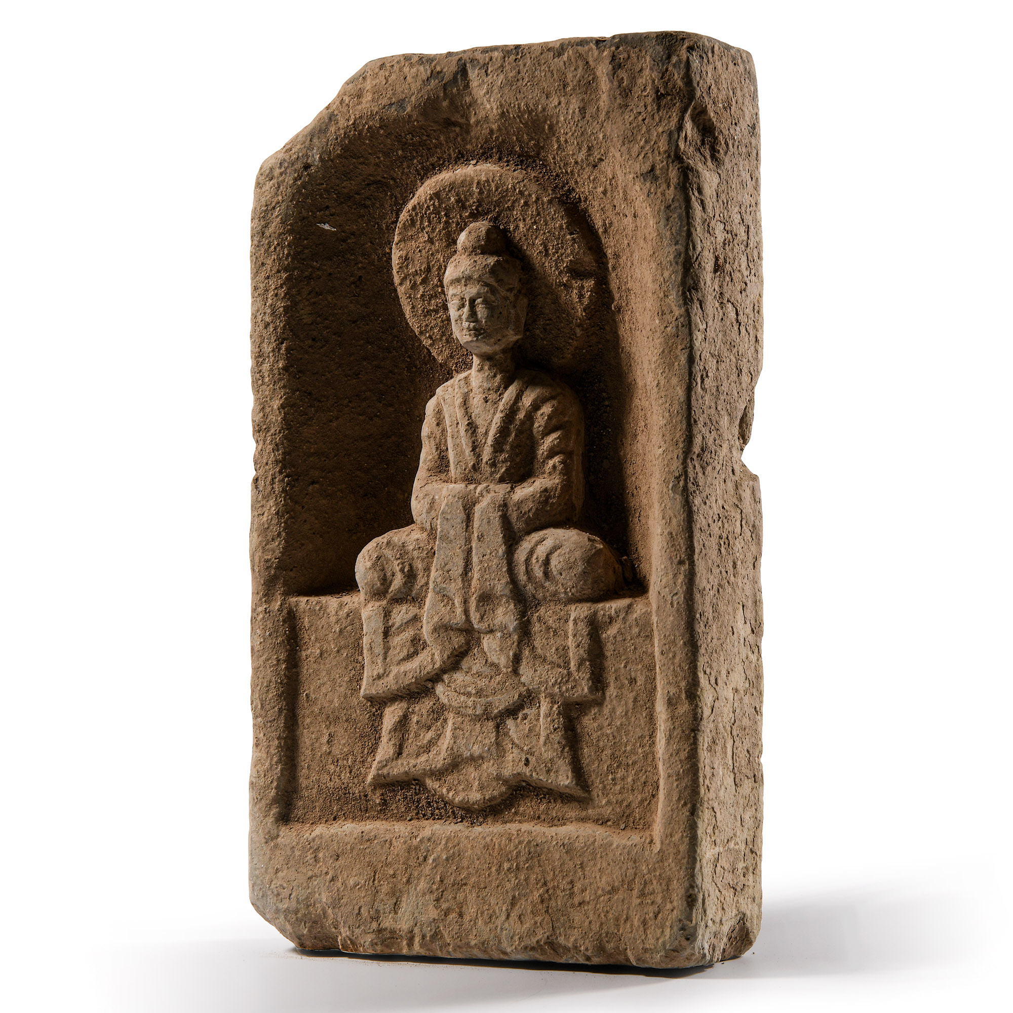 Chinese Northern Wei Brick with Seated Buddha