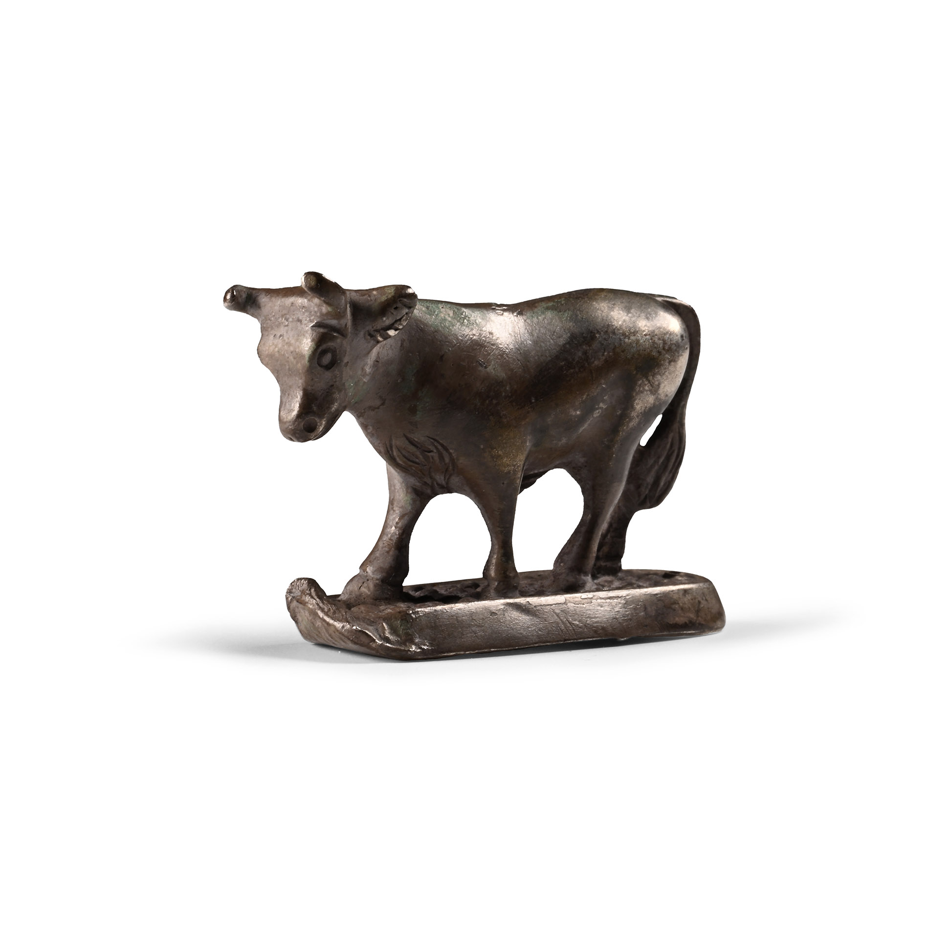 Roman Style Silver Bull Statuette