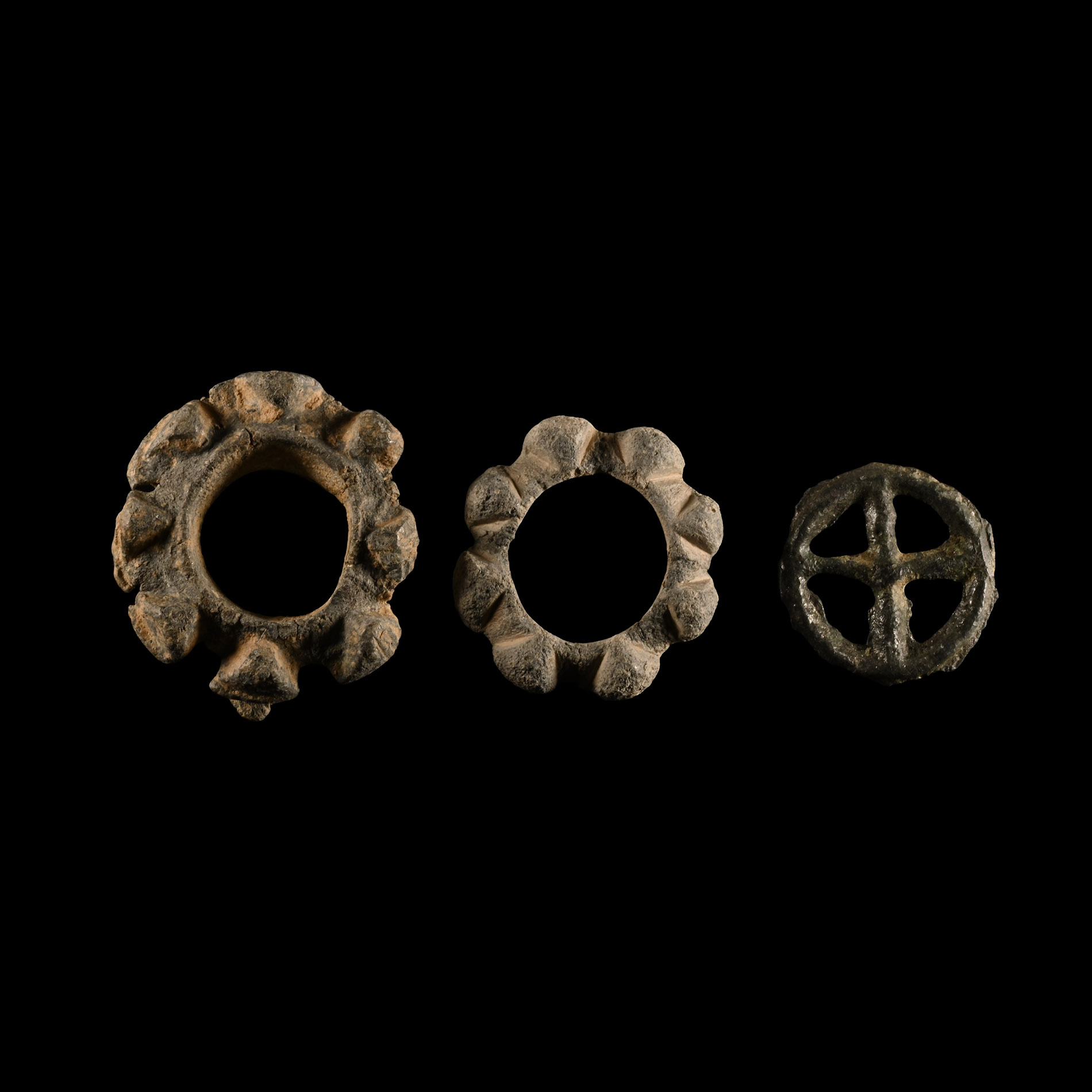 Iron Age Celtic Lead 'Wheel Money' Group