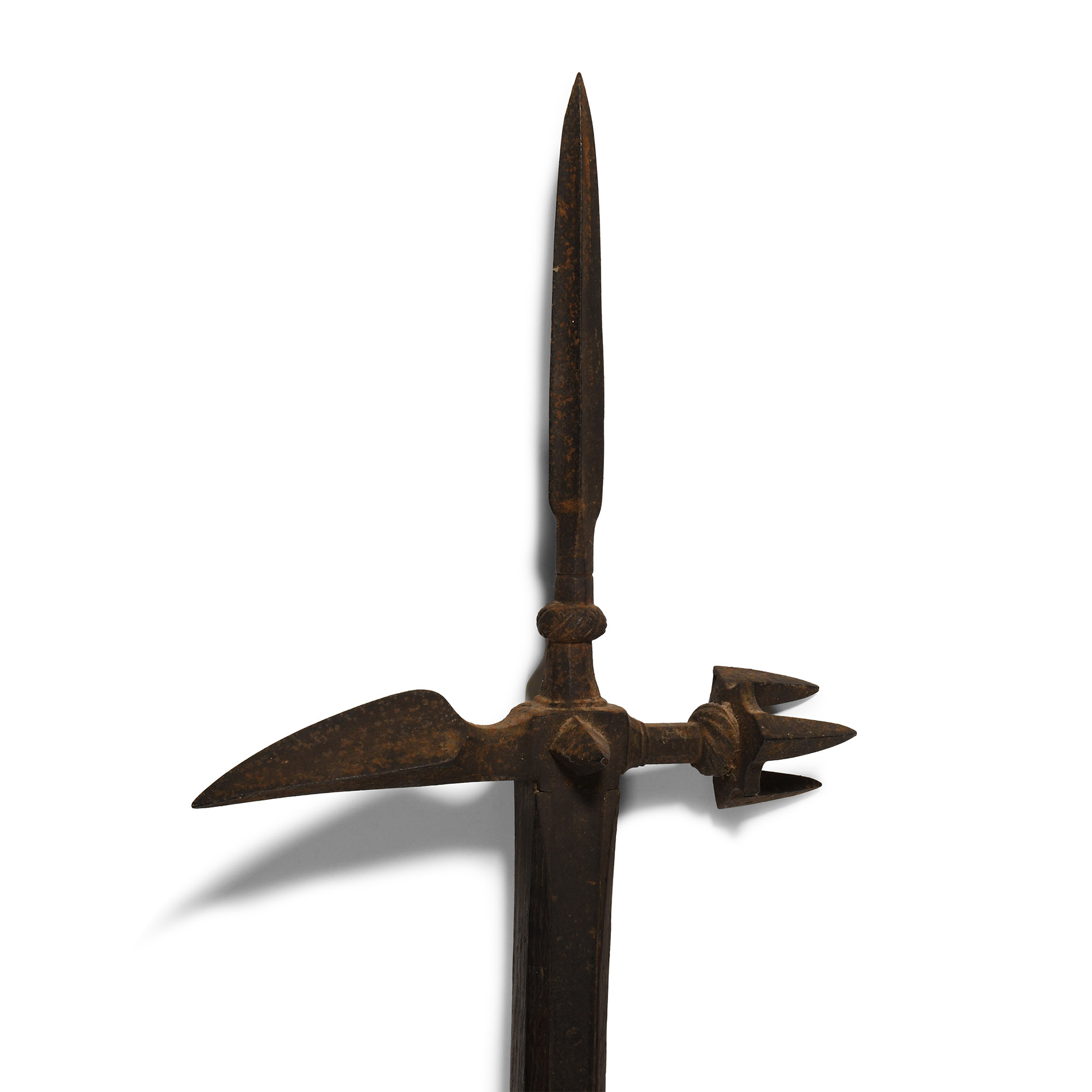 Ceremonial Polearm with Wooden Shaft