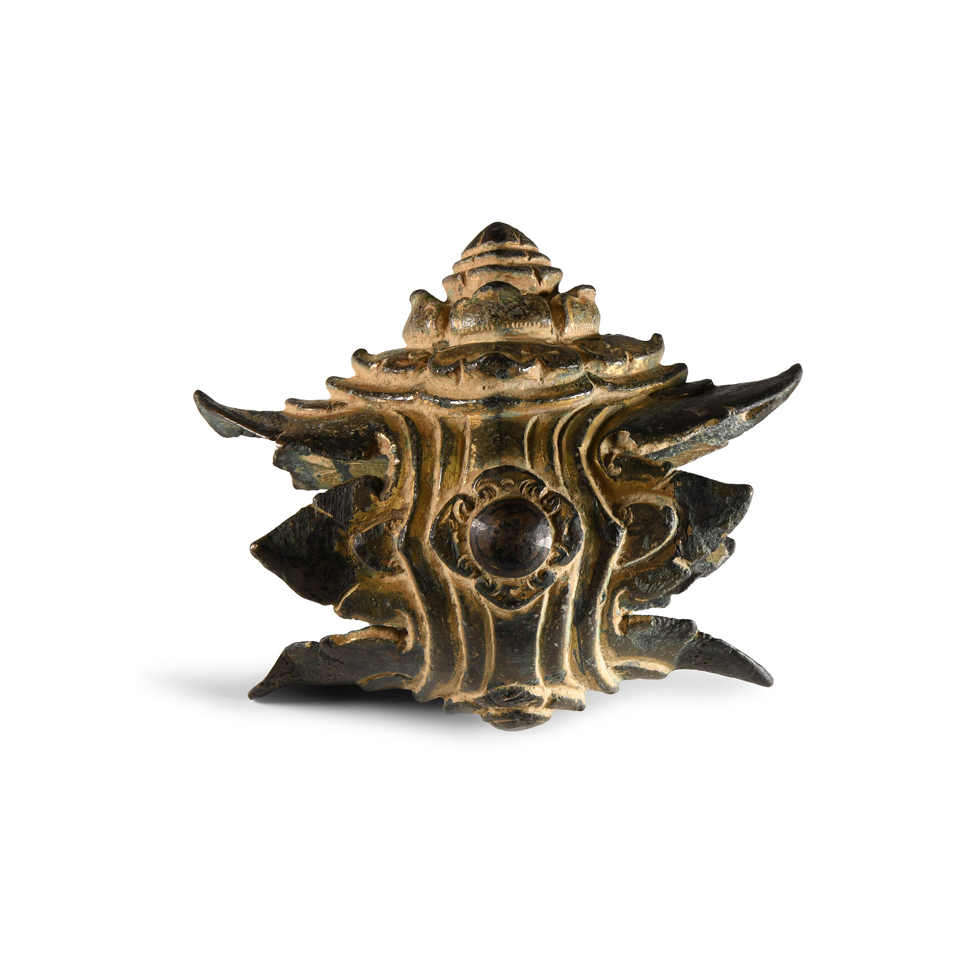 South East Asian Gilt Bronze Ceremonial Mace Fitting