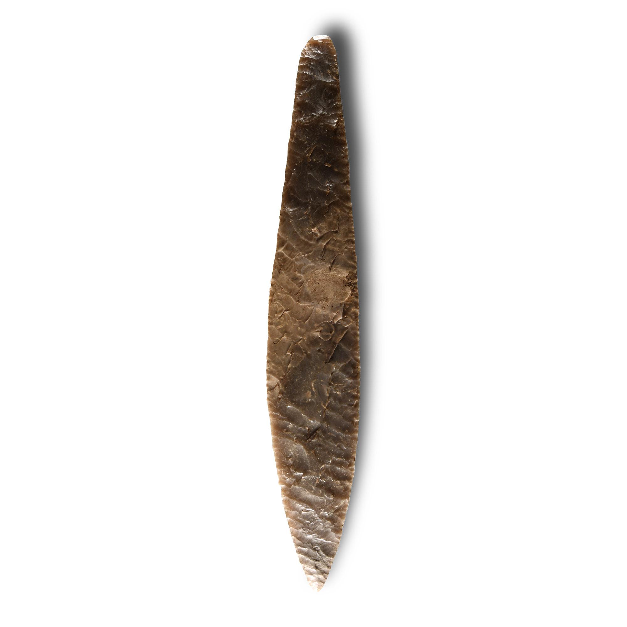Large Stone Age Danish Knapped Flint Dagger