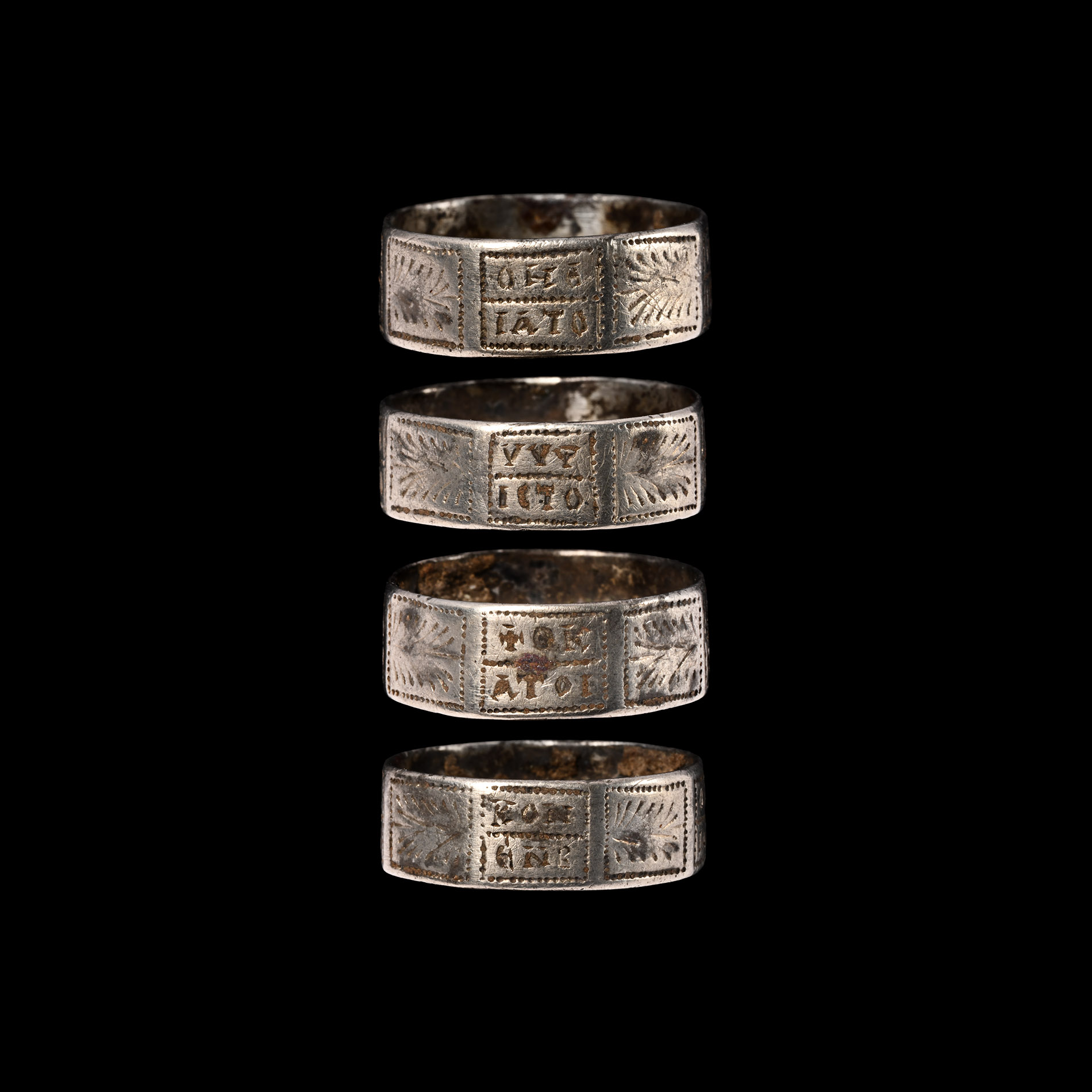 Late Roman Inscribed Silver Ring for Konstantinos