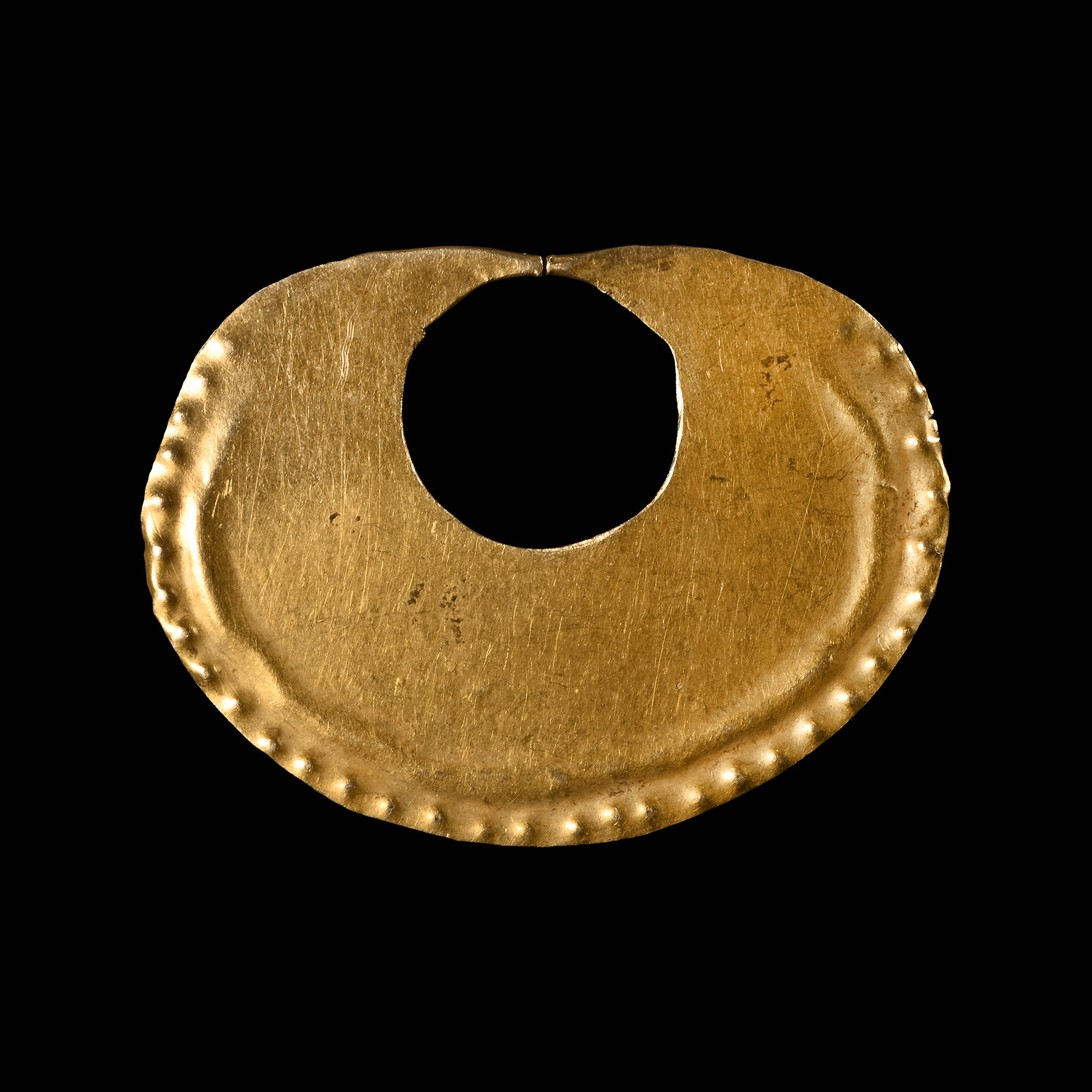 Large Western Asiatic Gold Lunar Pendant
