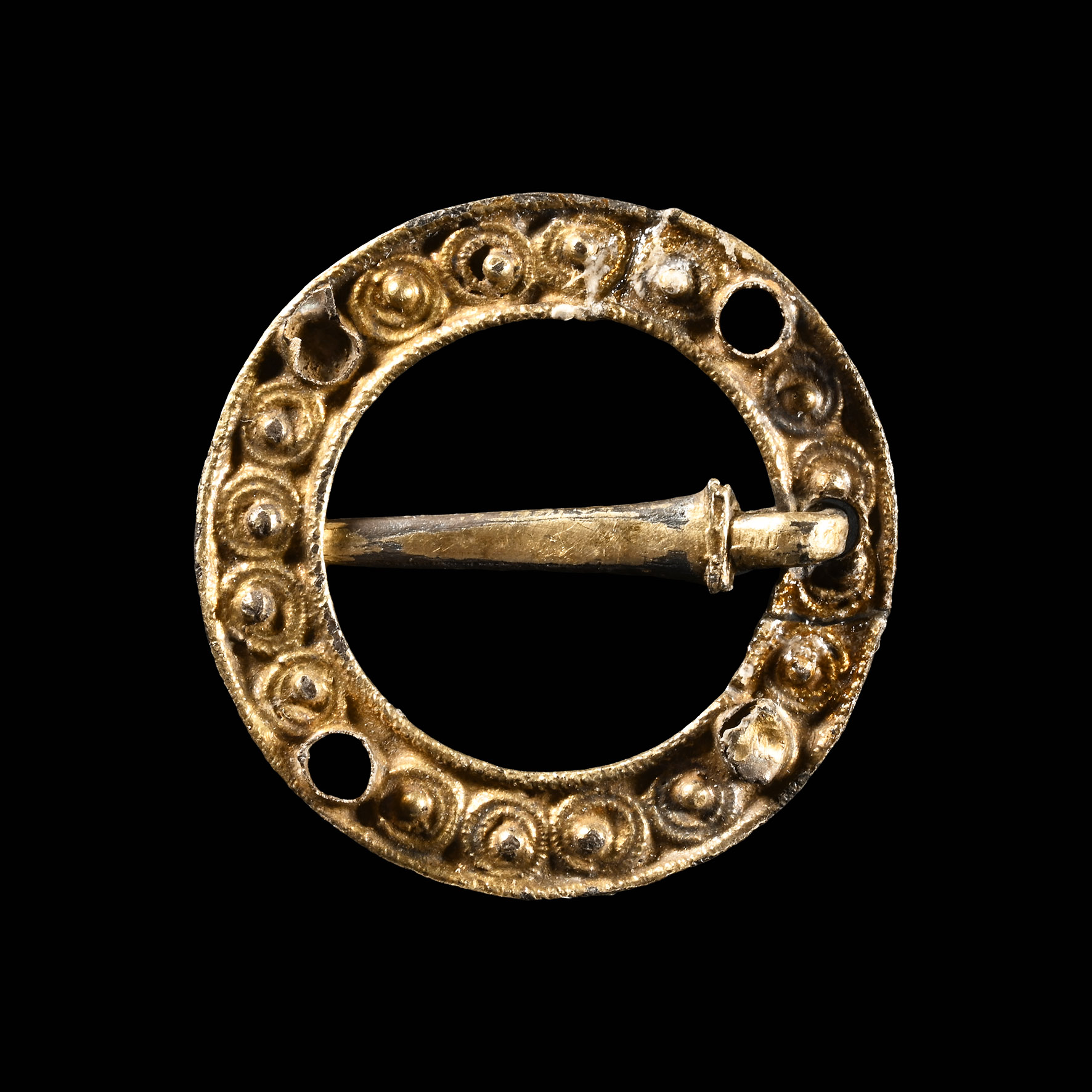 Medieval Silver-Gilt Ring Brooch