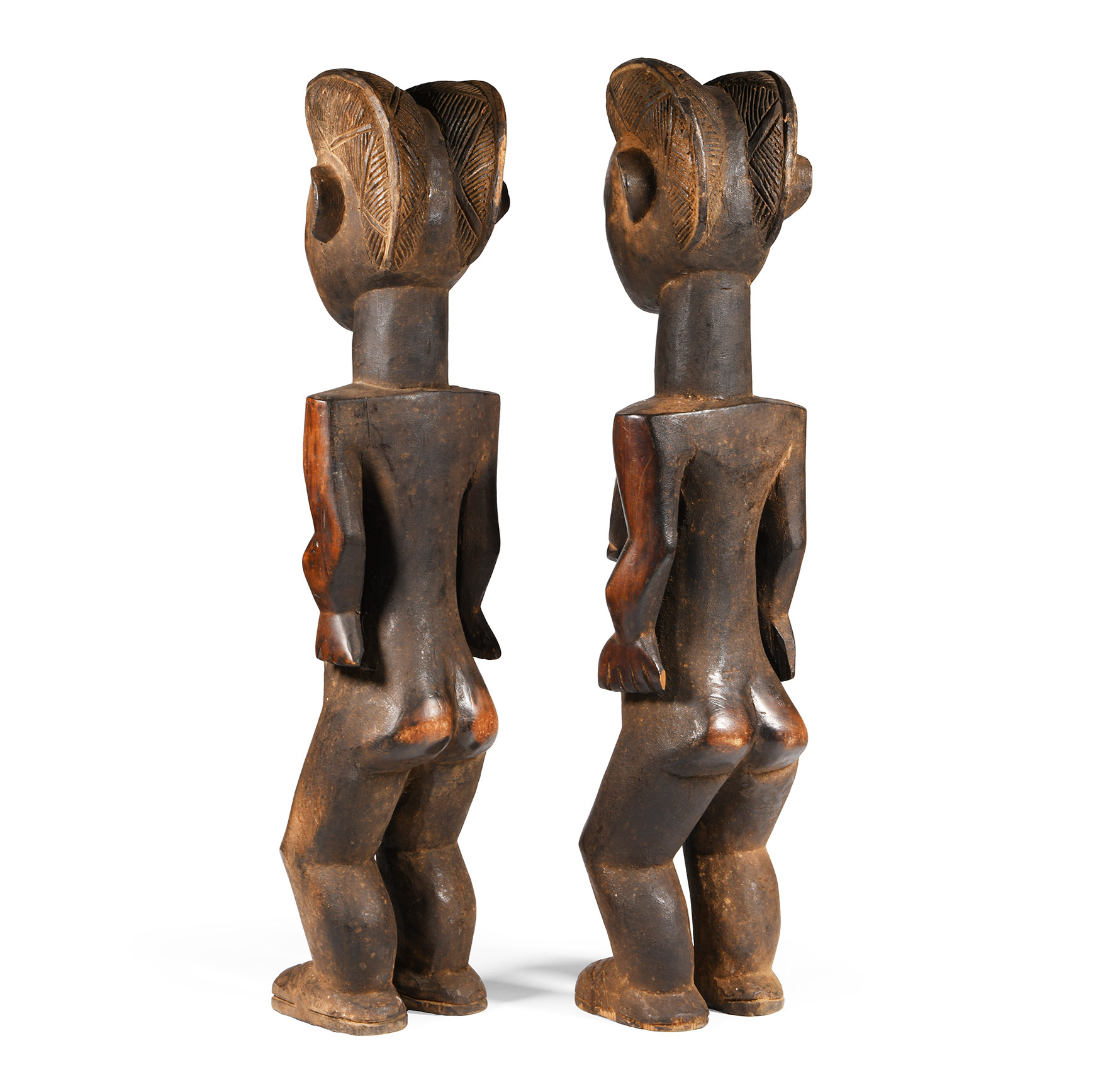 West African Carved Wooden Baule Figure Pair
