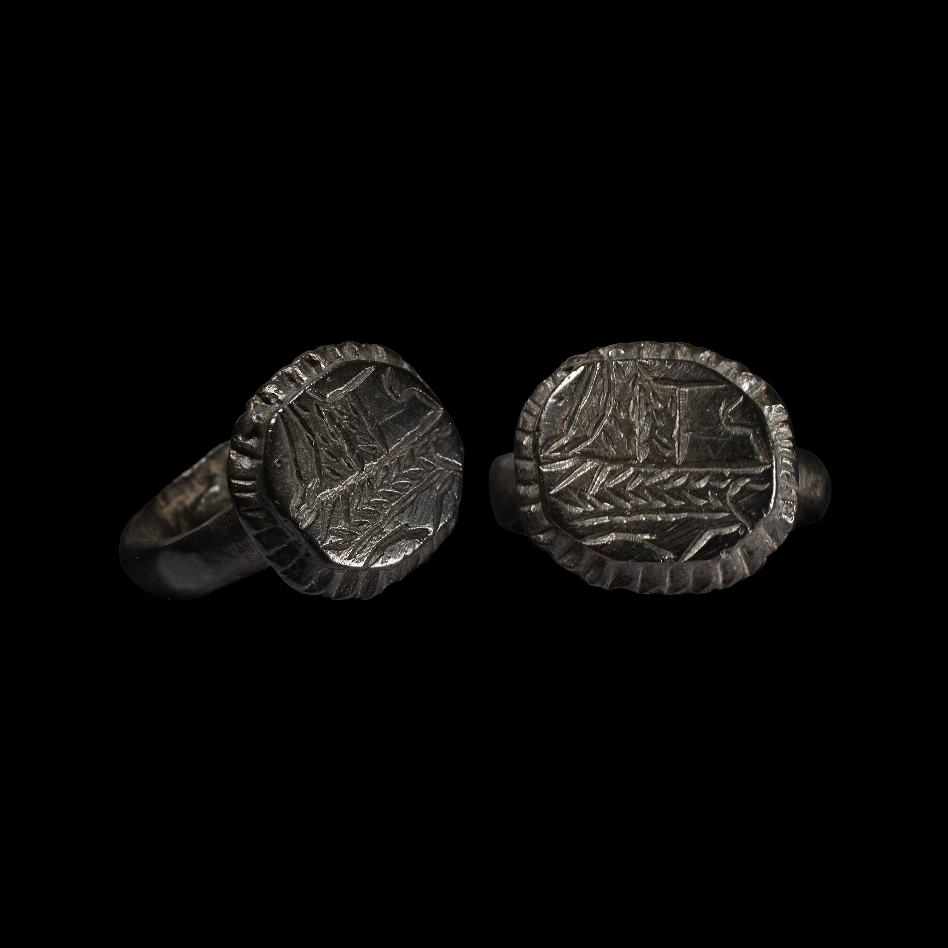 Medieval Bronze Ring with Shield