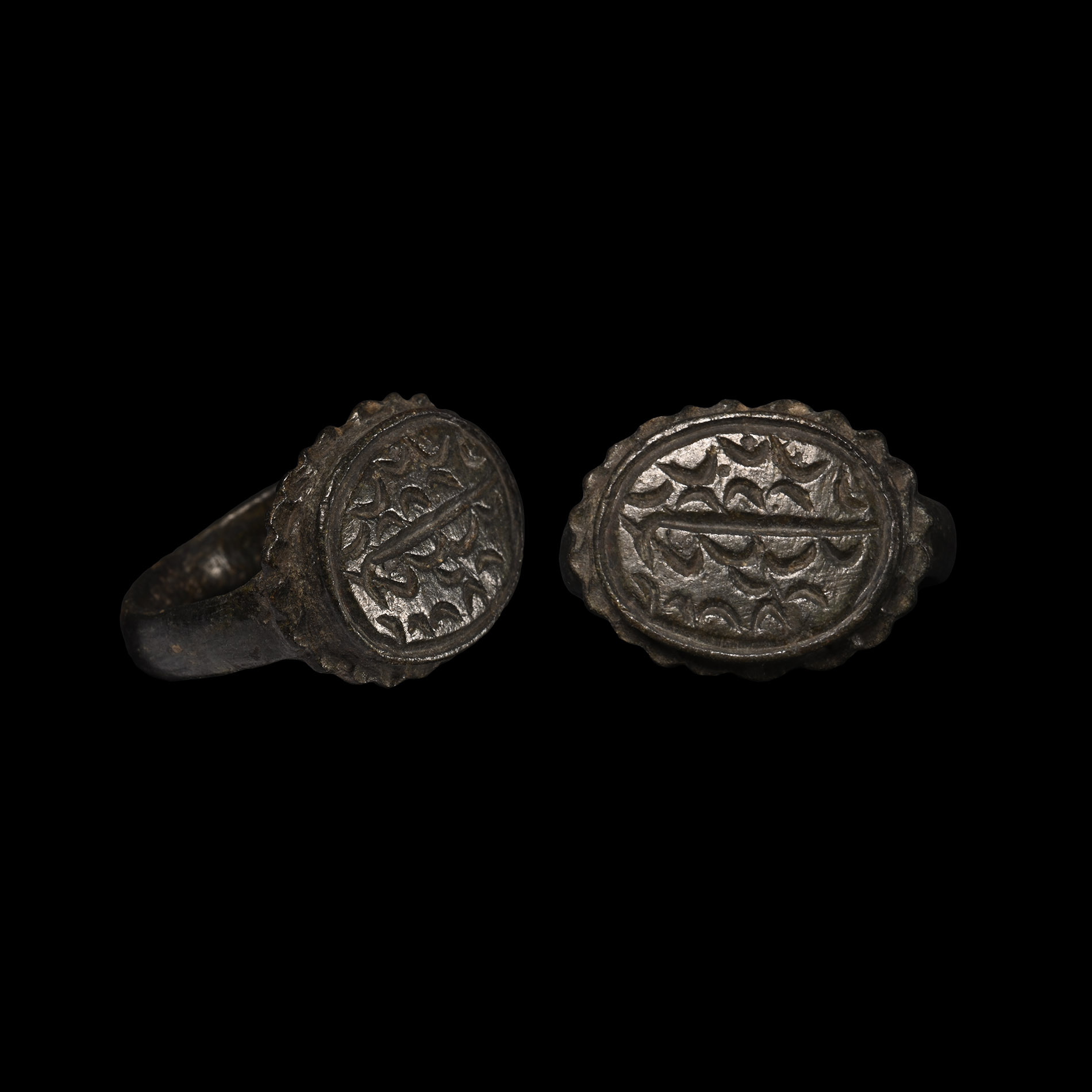 Medieval Bronze Ring with Wave Motif