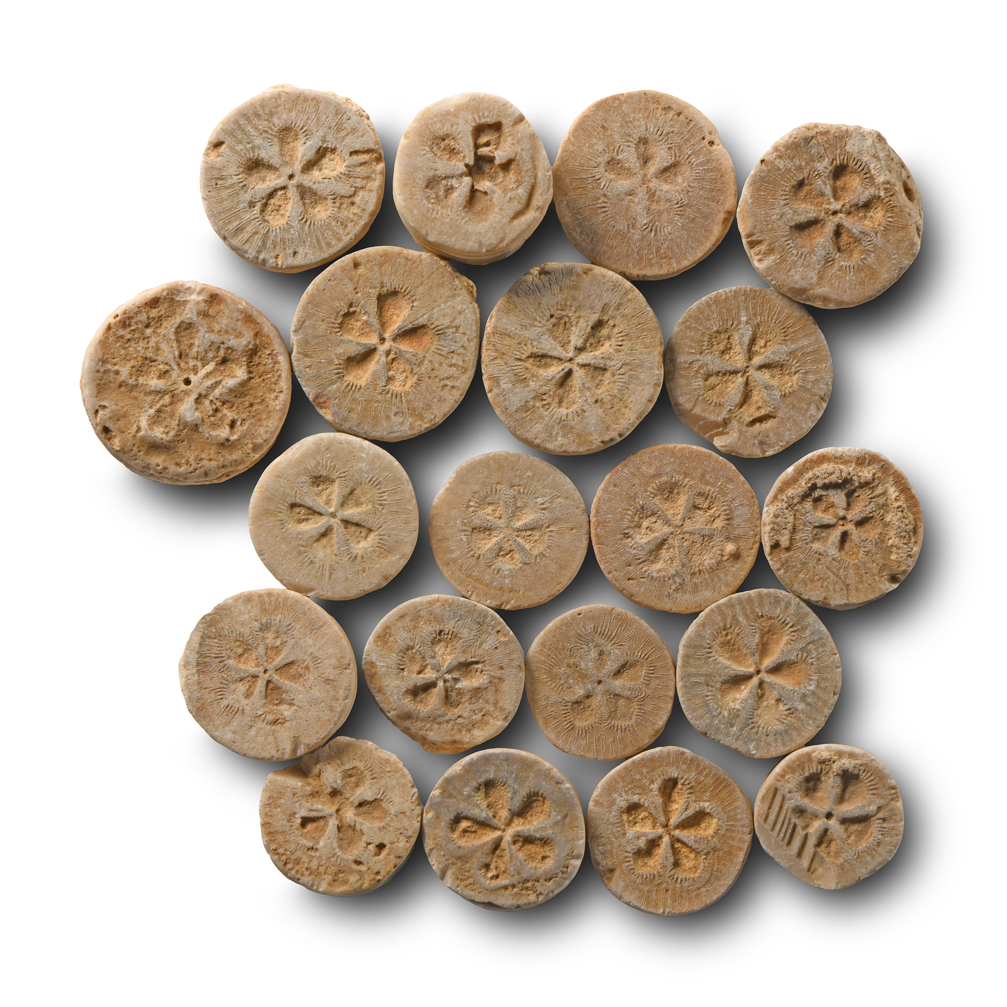 Roman Limestone Gaming Counter Group