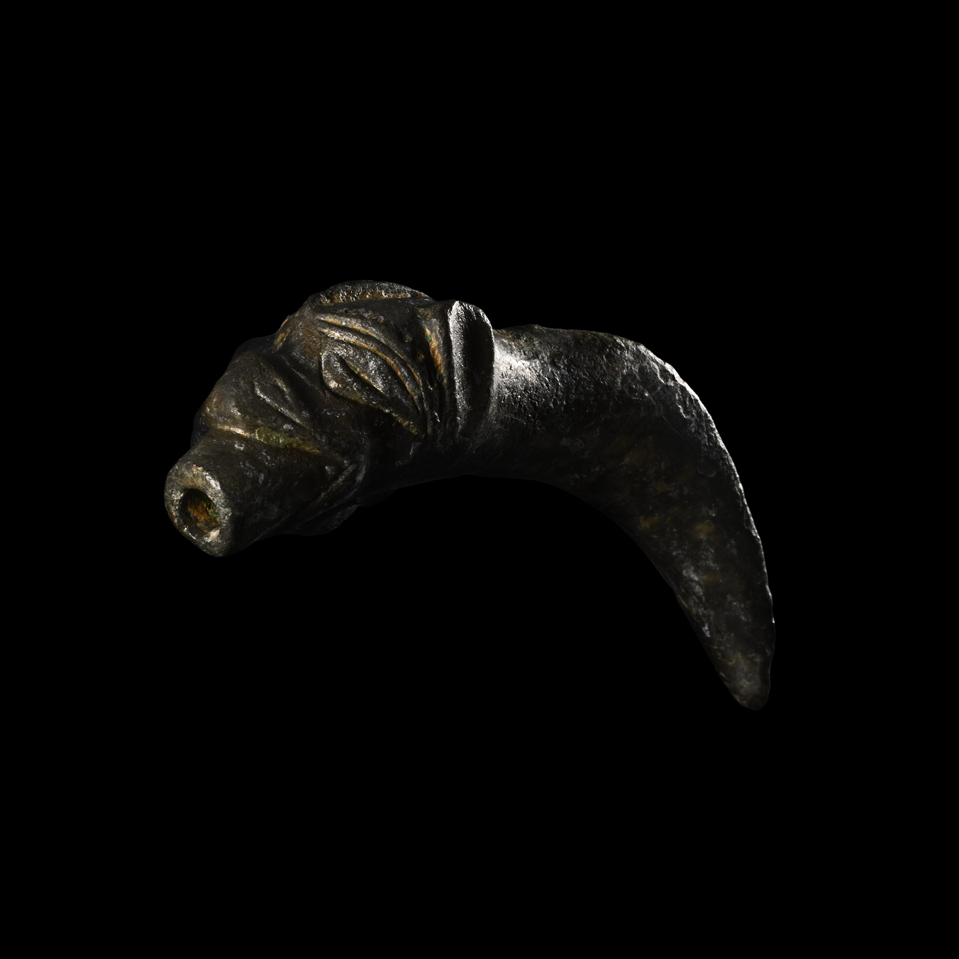 Medieval Bronze Priest's Laver Pouring Spout with Dog's Head