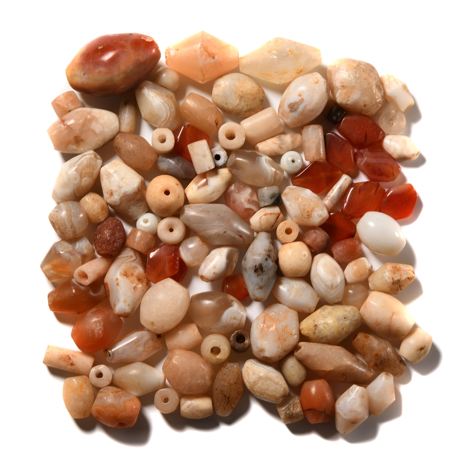 Western Asiatic Mixed Agate and Carnelian Bead Group