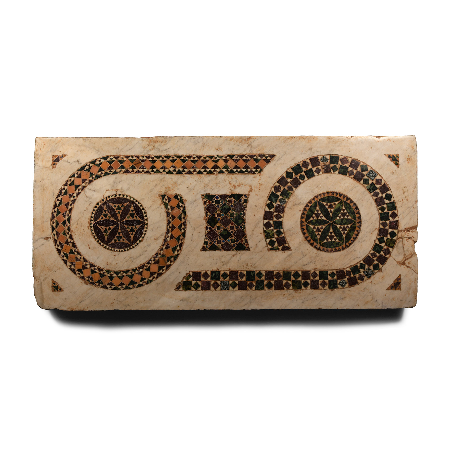 Byzantine Cosmatesque Mosaic Panel with Crosiers
