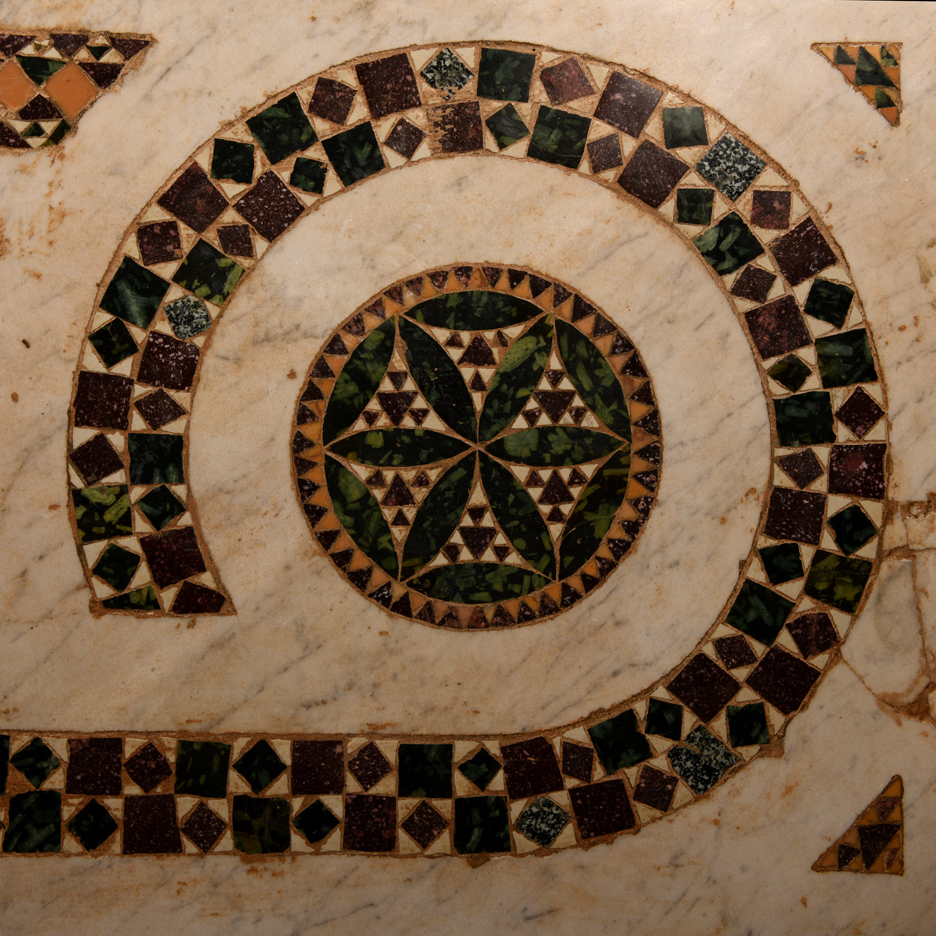 Byzantine Cosmatesque Mosaic Panel with Crosiers