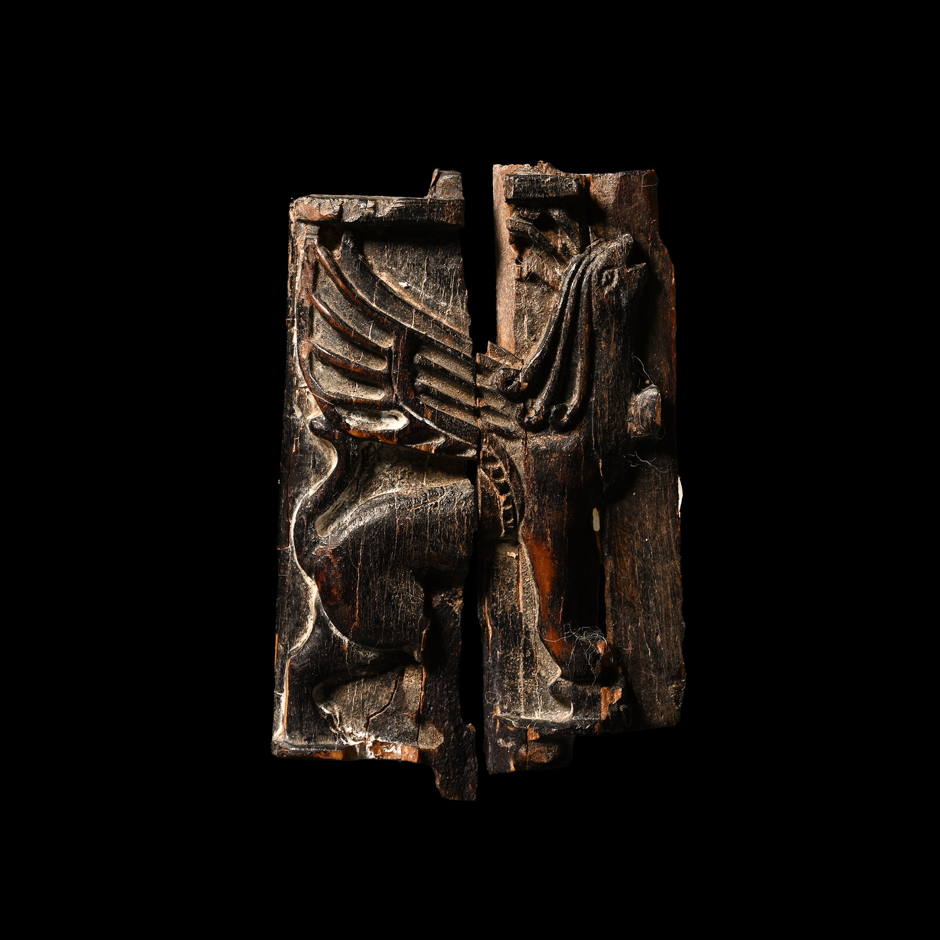 Neo-Assyrian Winged Gryphon Bone Plaque