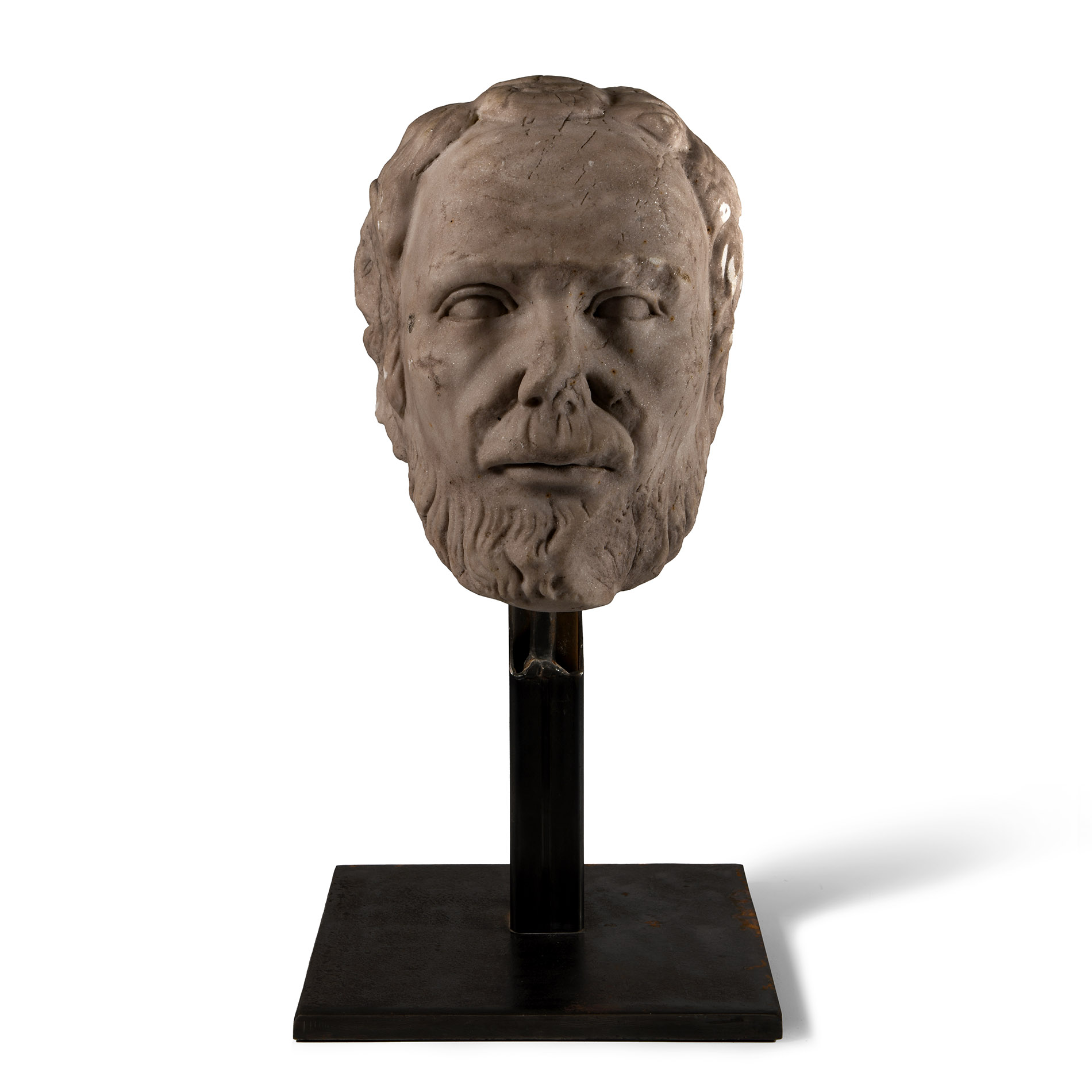 Bearded Marble Head of a Philosopher