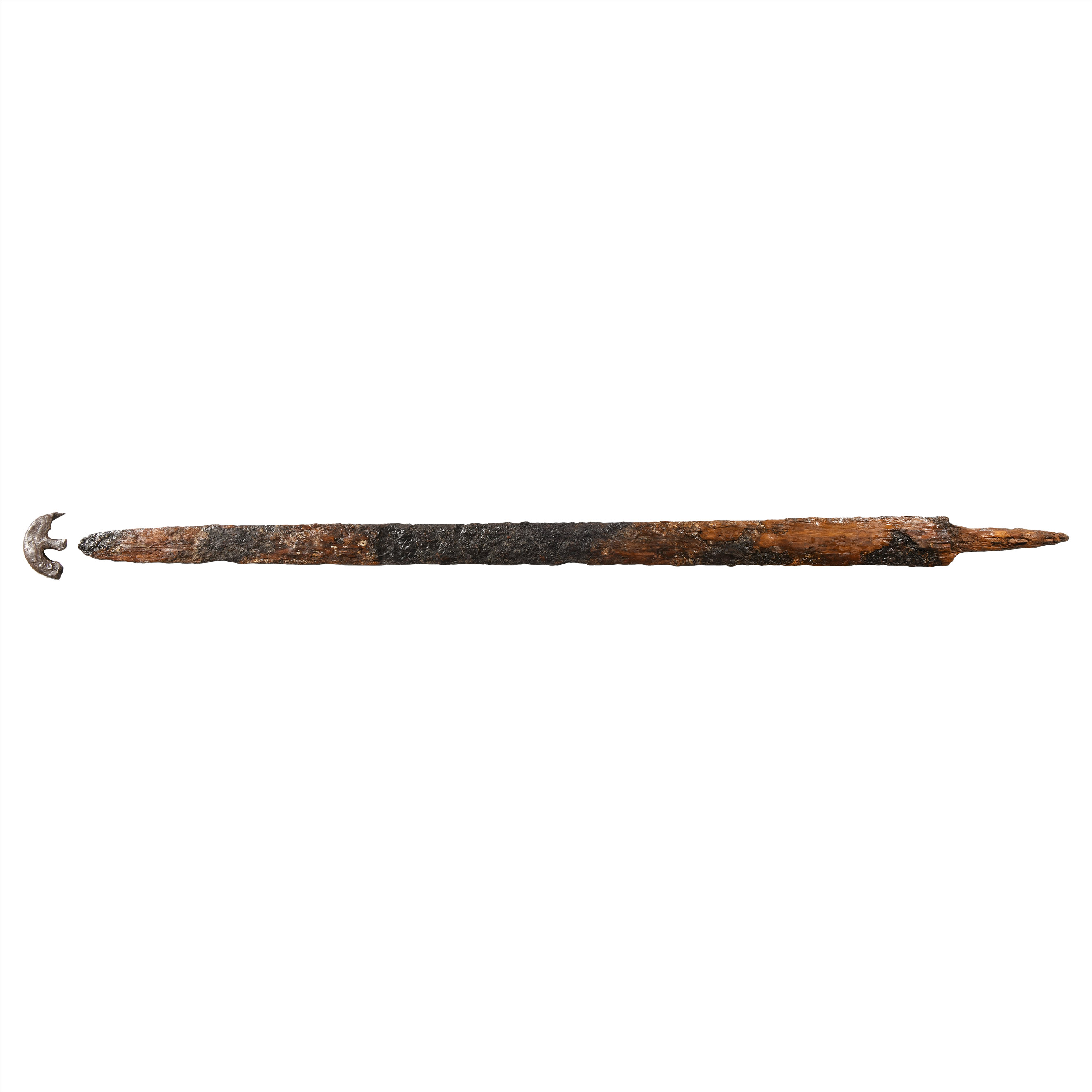 Roman Iron Spatha with Remains of Scabbard and Chape